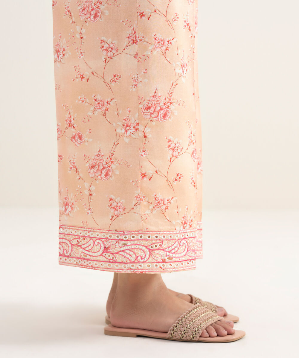 Women's RTW Cambric Embroidered Pink Culottes