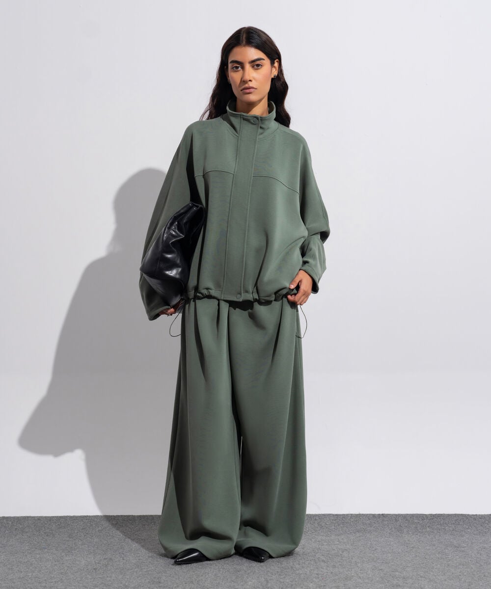Women's Western Wear Green Soft-Lux Zip Through Hoodie