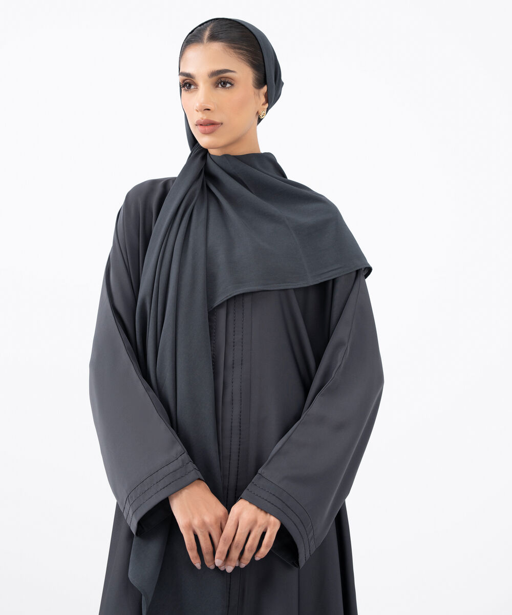 Women's Grey Polyester Hijab