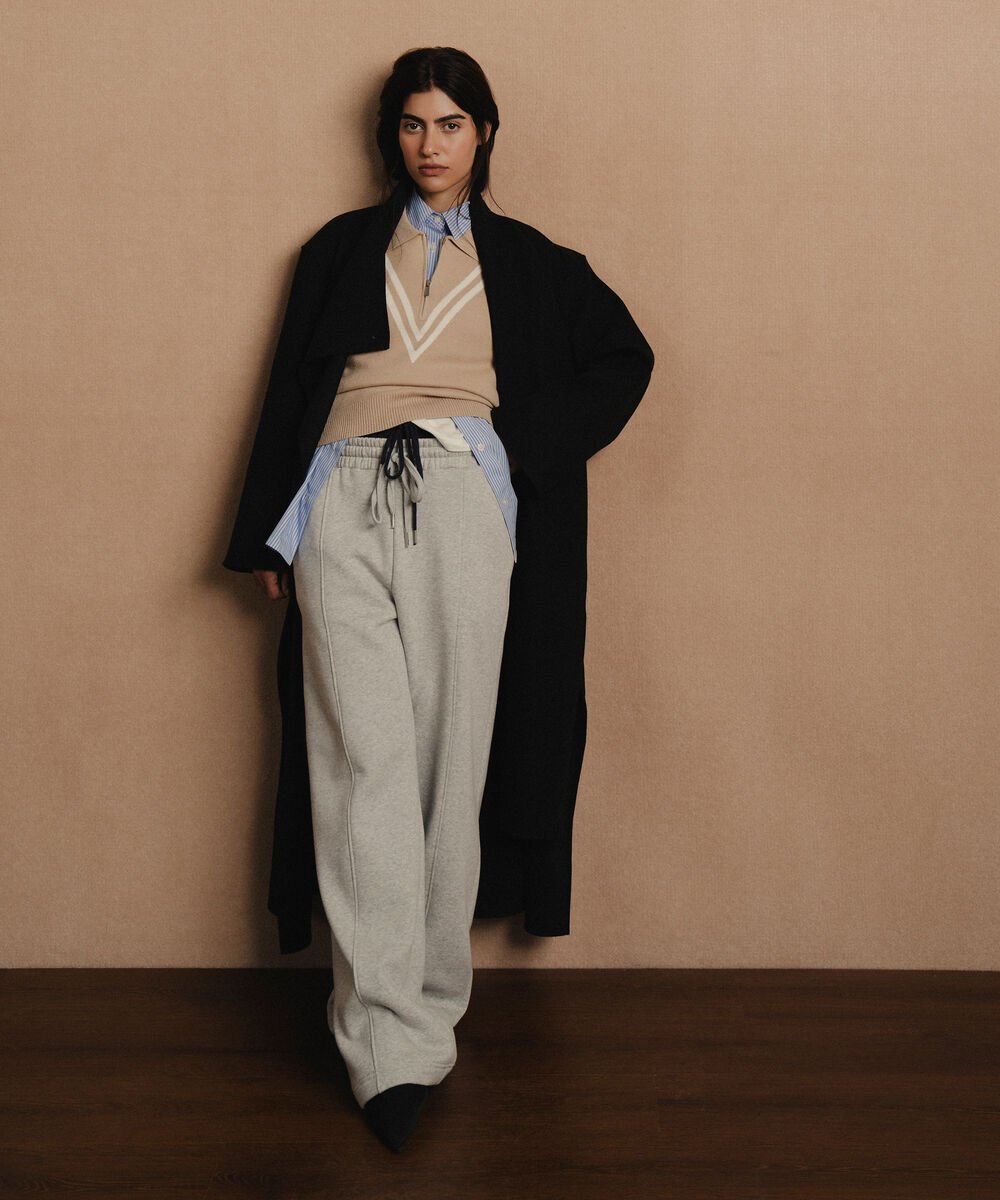 Women's Western Wear Grey Melange Pull-On Fleece Trousers