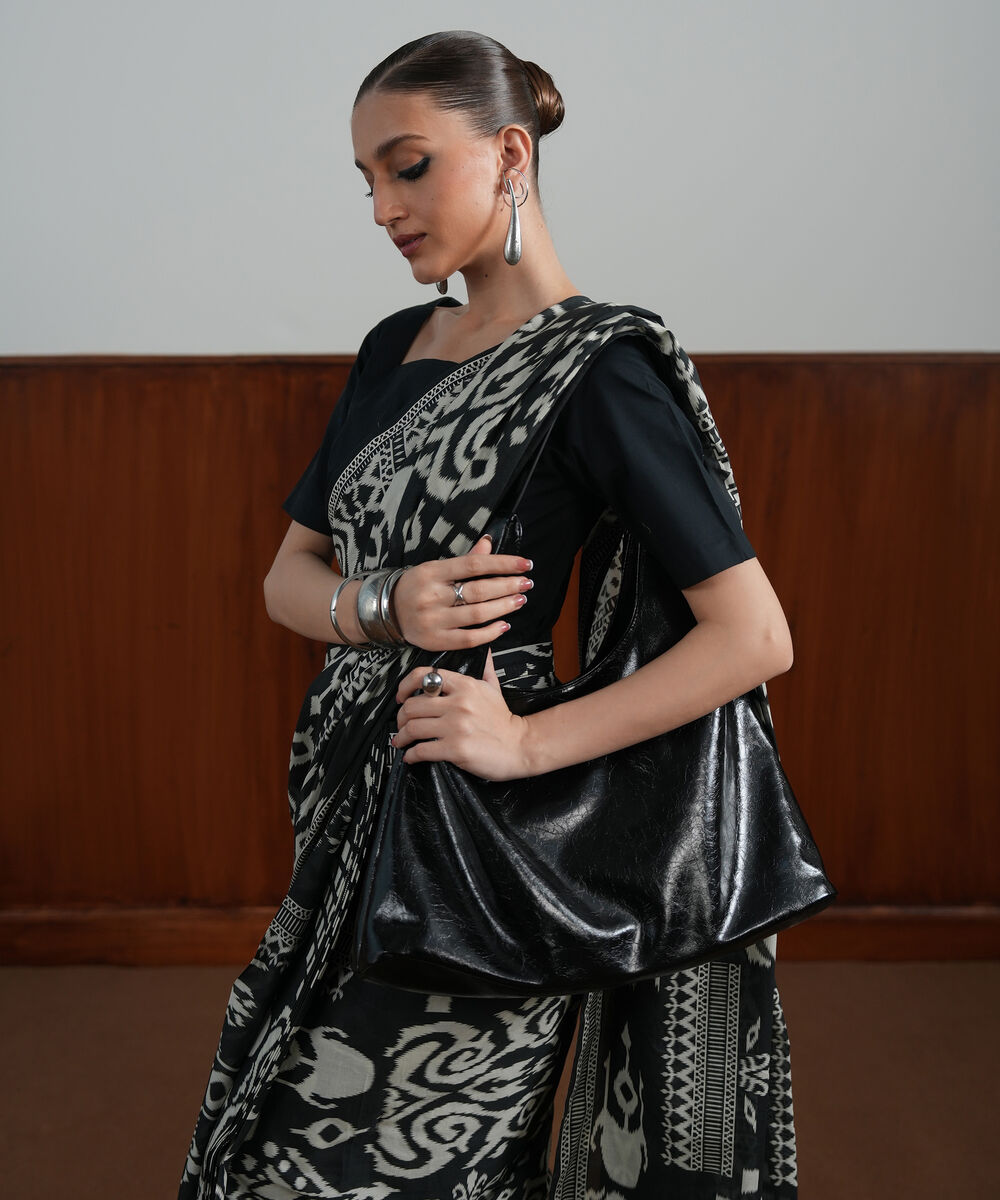 Women's Unstitched Lawn Printed Black Shirt
