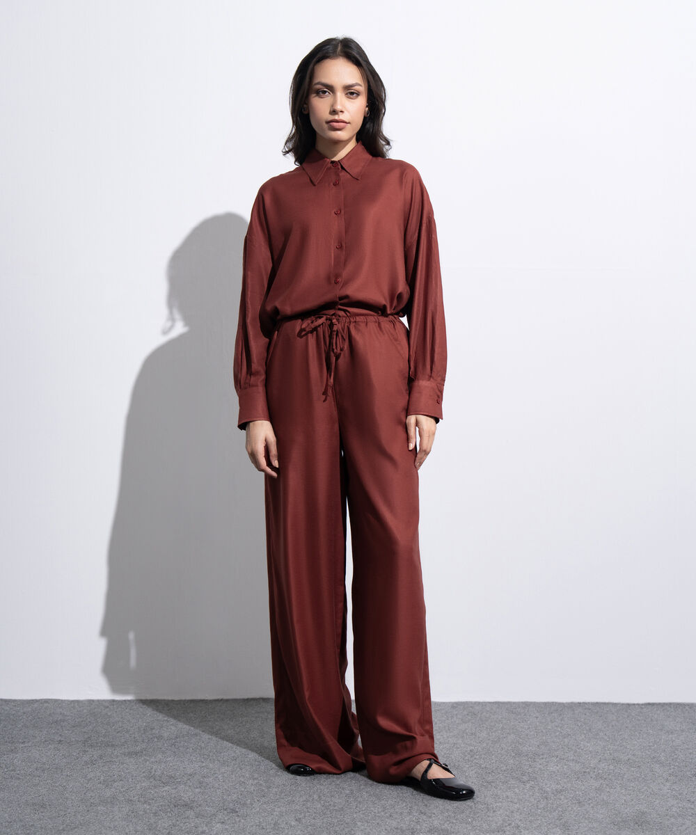 Women's Western Rust Wide Leg Pull-On Trousers