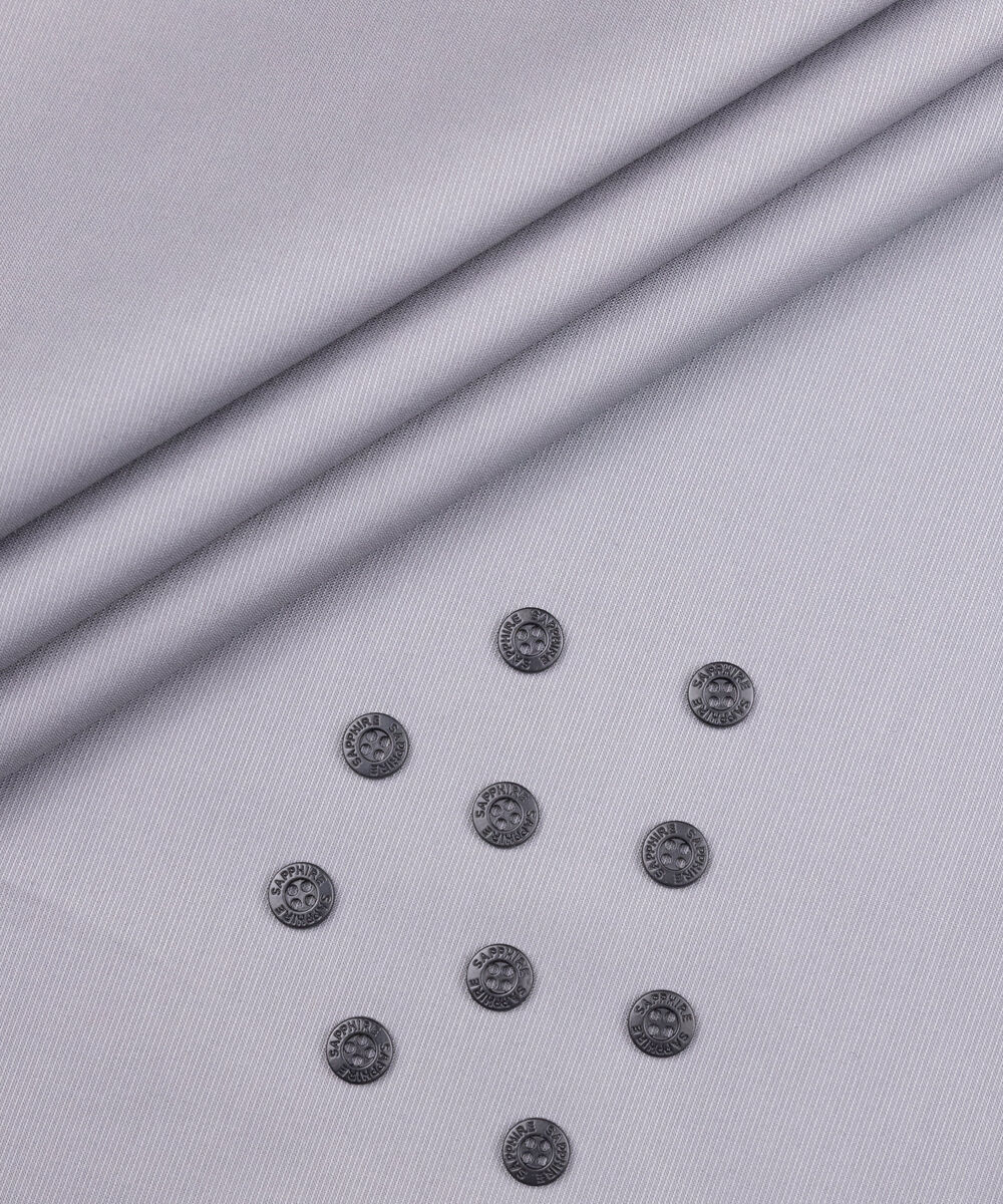 Men's Unstitched Two-Piece Medium Grey  Premium Cotton Dobby Suit