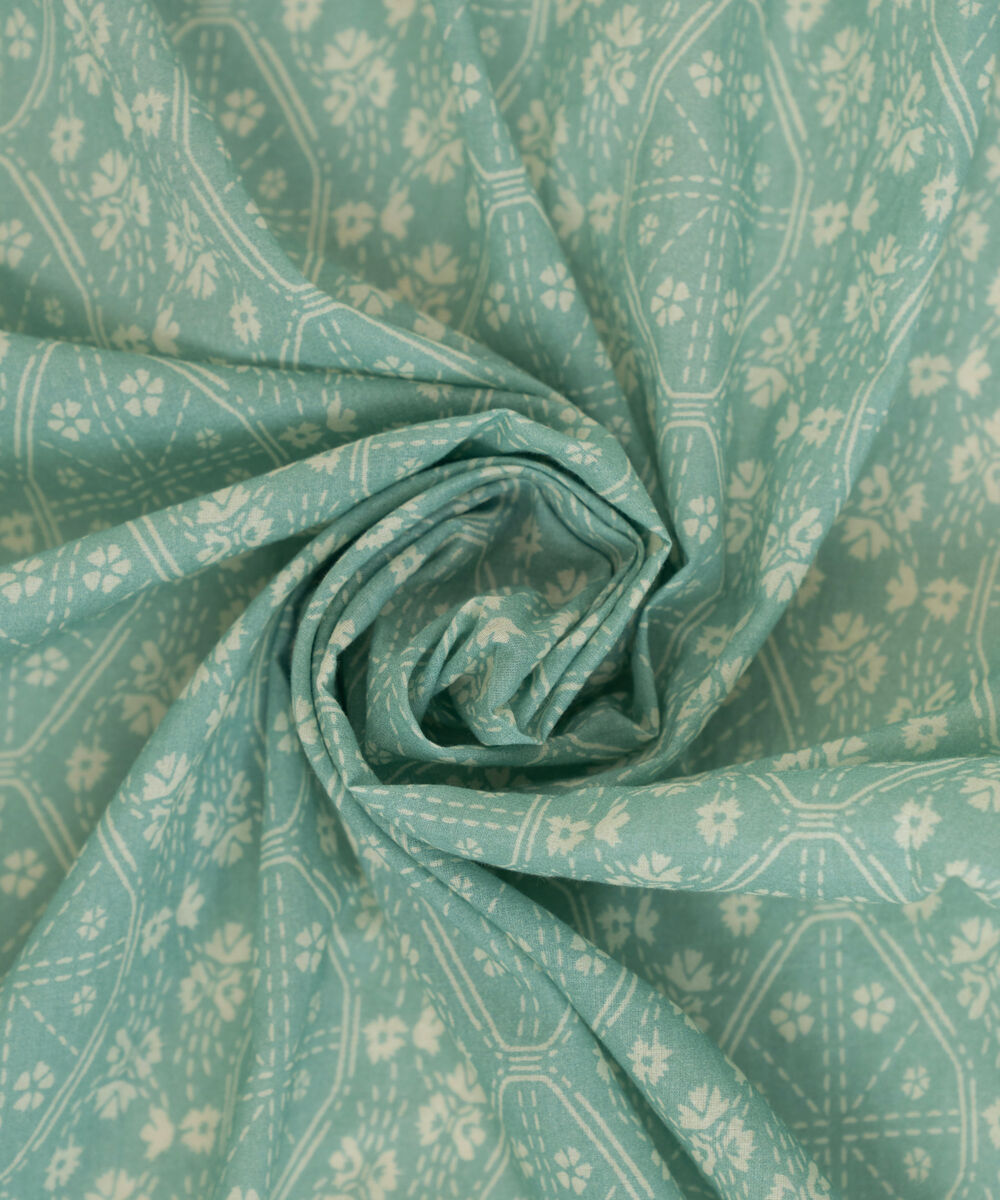 Fine Volie Teal Printed Dupatta