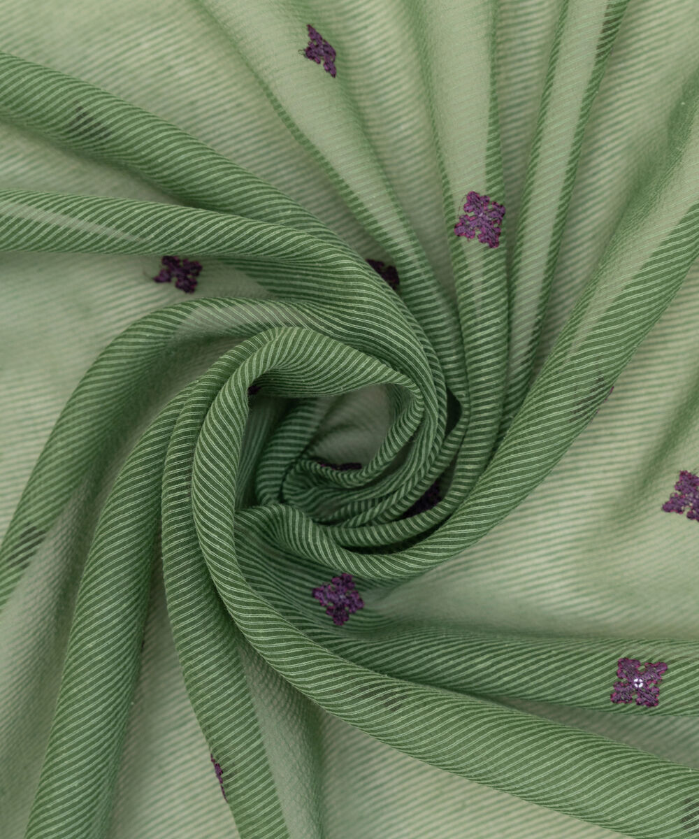 Blended Textured Karandi Green Embroidered Dupatta