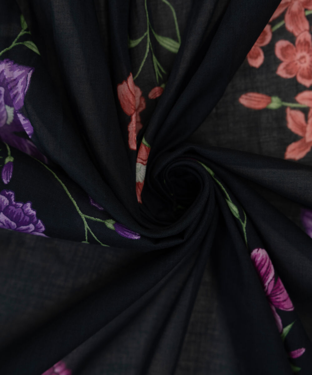 Lawn Printed Black Dupatta