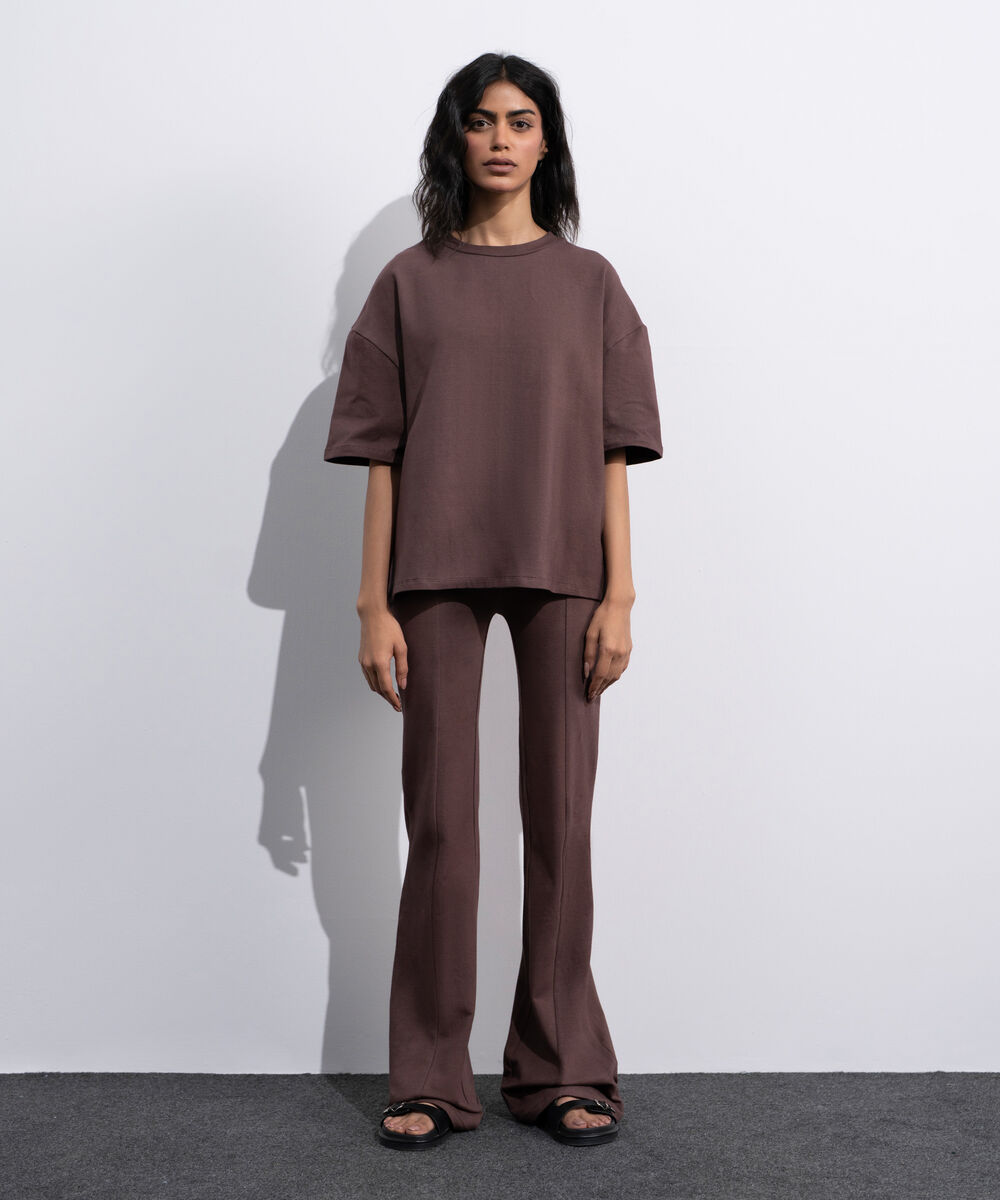 Women's Dark brown Loose Fit T-Shirt