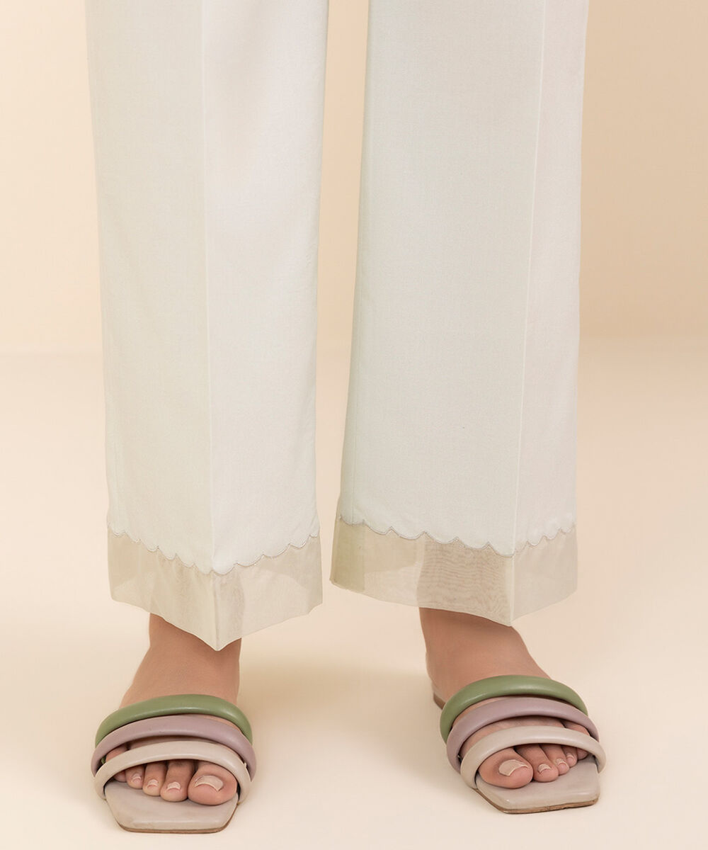 Unstitched Women's Off White Lawn 3 Piece Suit