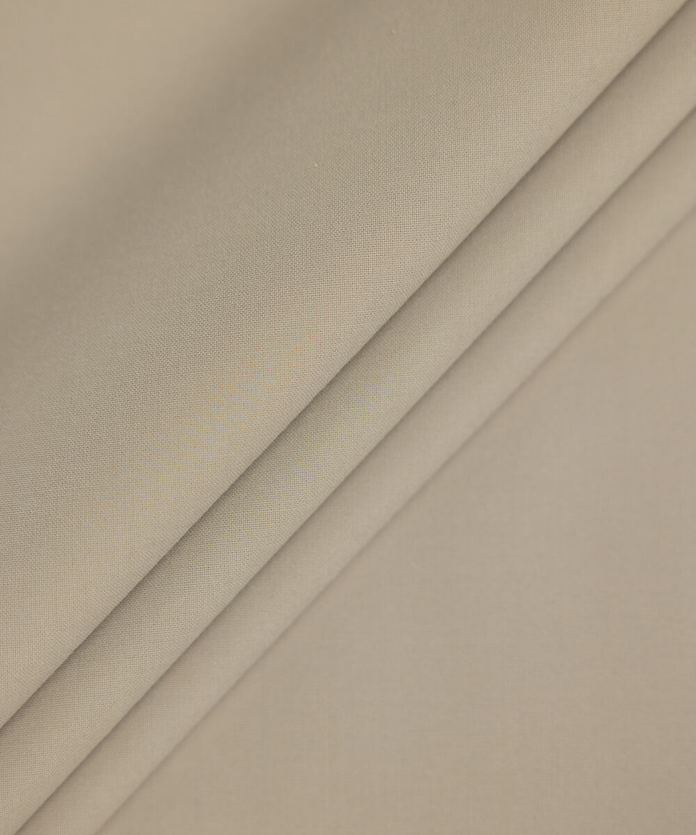 Men Unstitched Wash & Wear Beige Full Suit Fabric