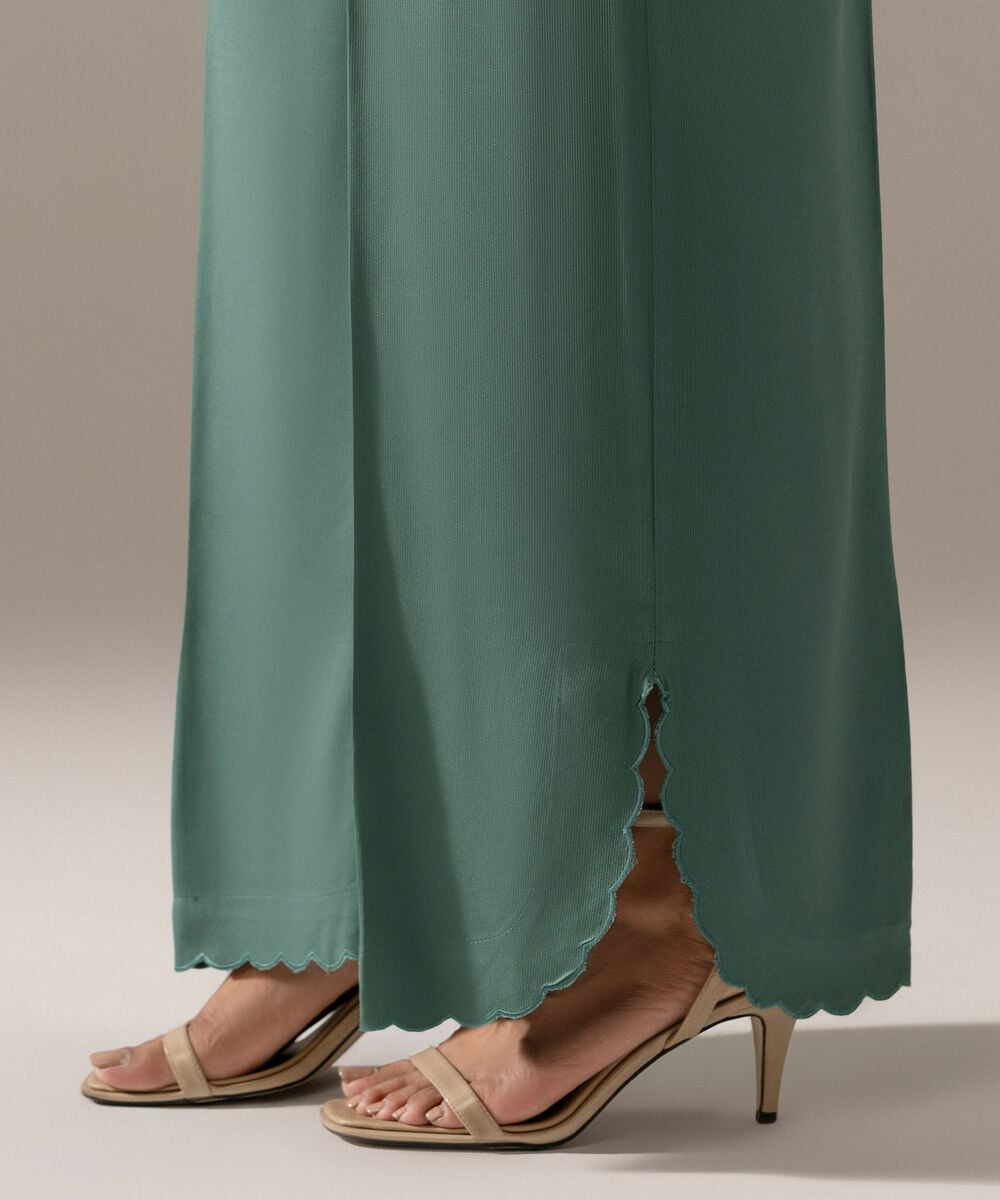 Women's RTW Bedford Solid Seafoam Green Culottes