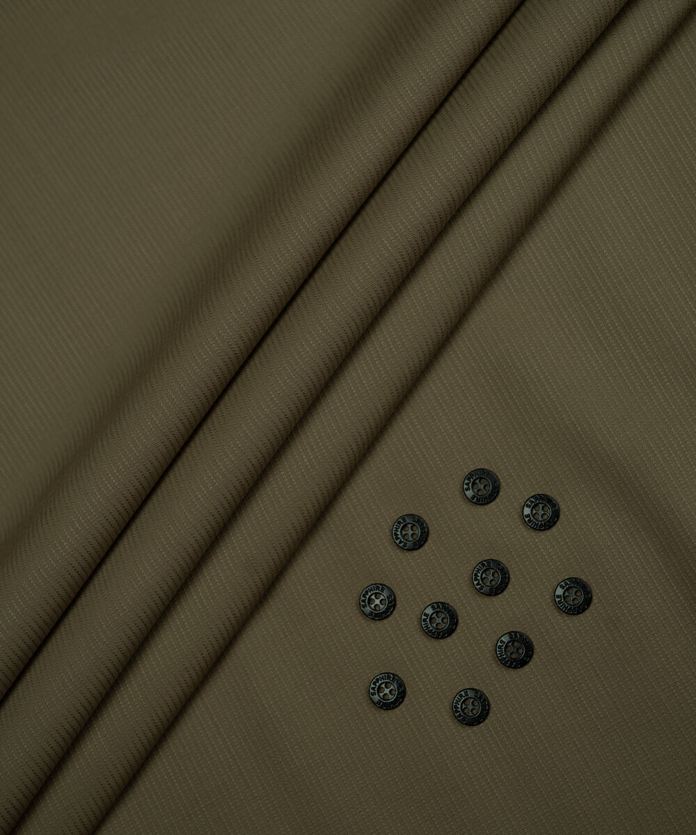 Men's Unstitched Two-Piece Camel Brown  Premium Wash & Wear Dobby Suit