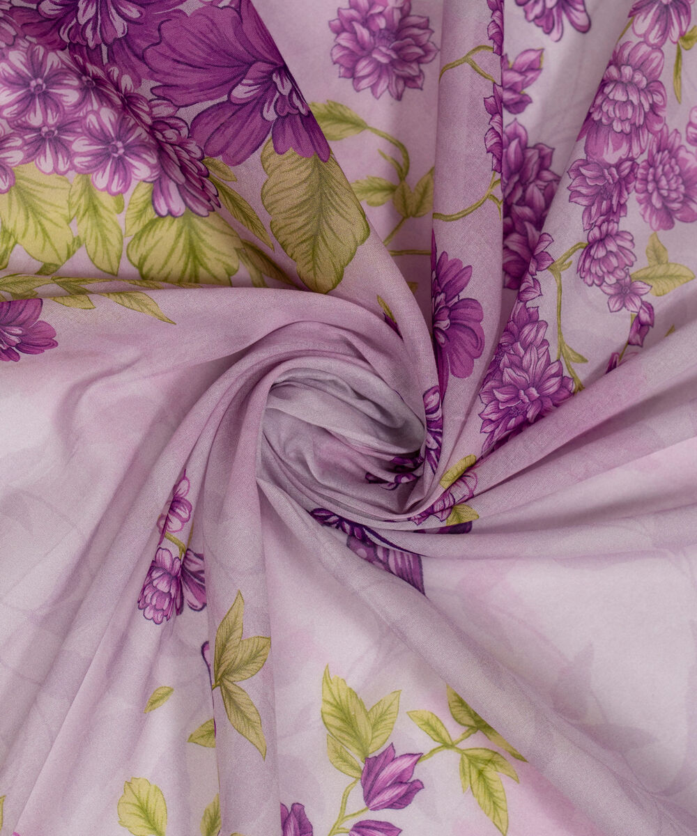 Fine Voile Printed Purple Dupatta