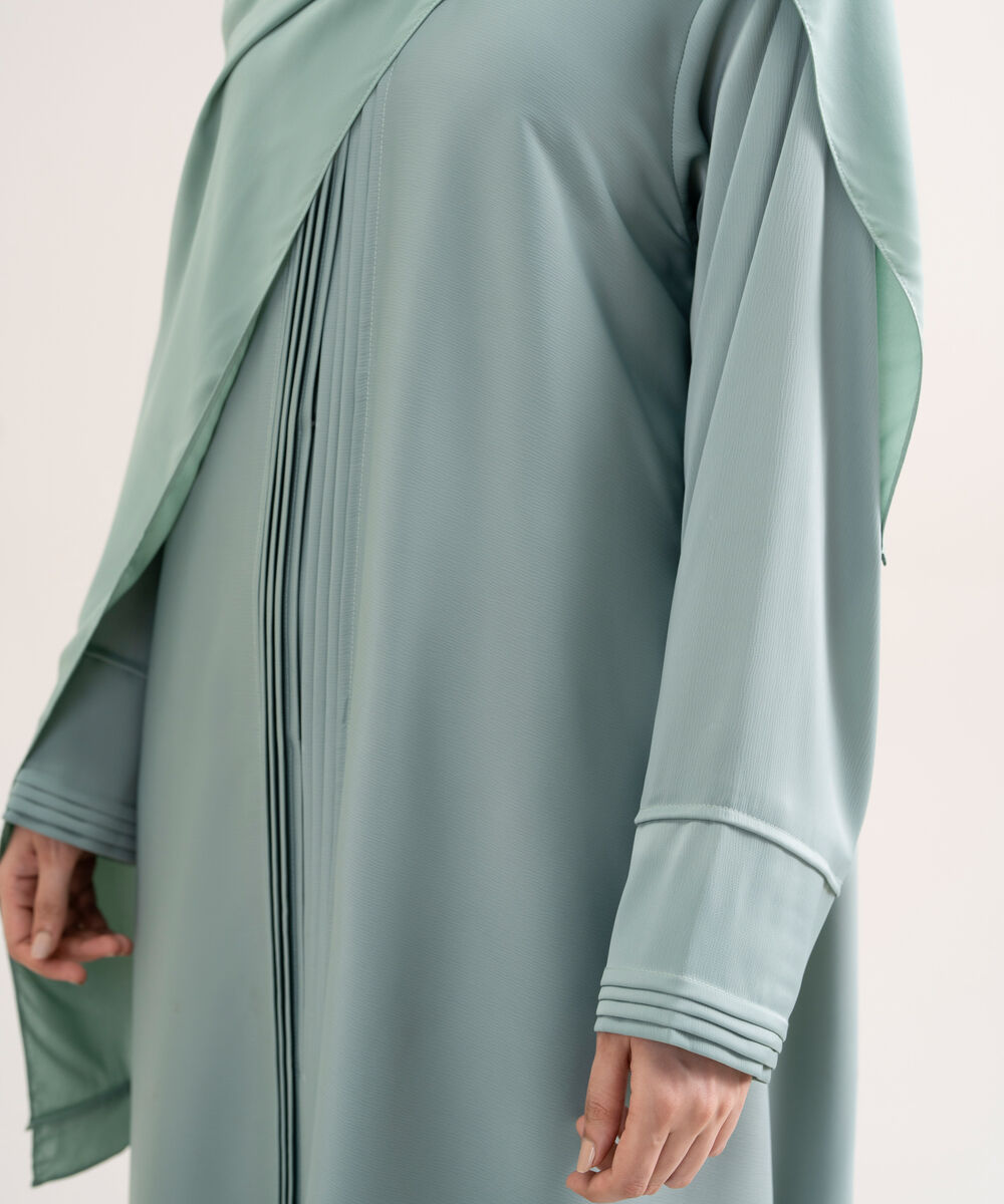 Women's Polyester Sky Blue Regular Abaya Set
