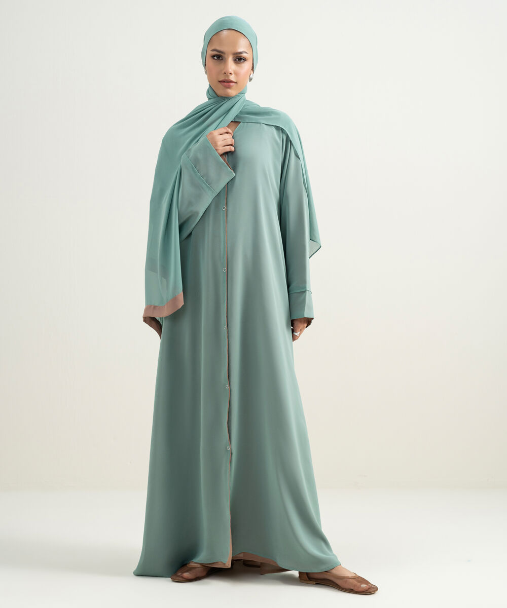 Women's Turquoise Reversible Abaya Set