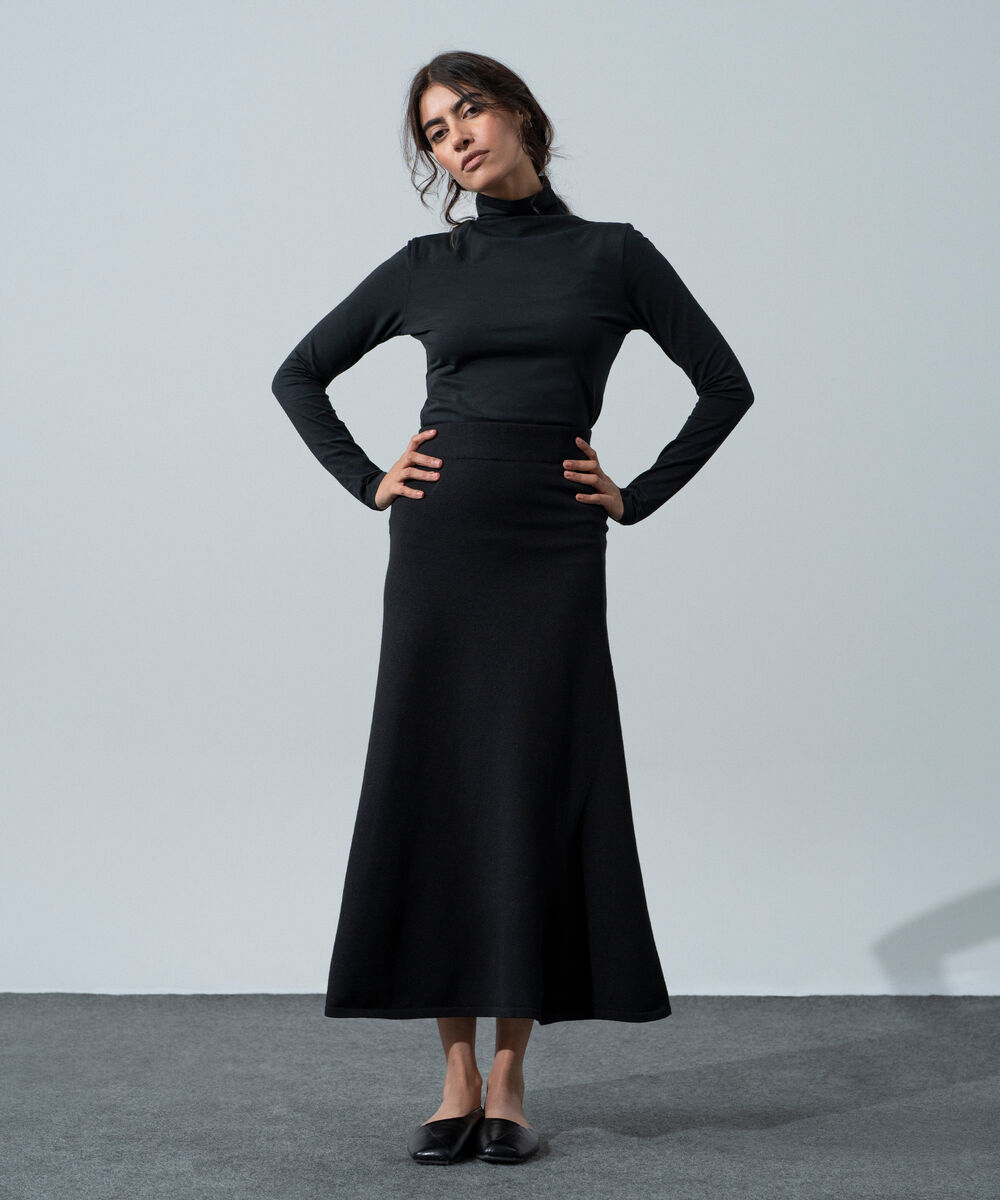 Women's Western Wear Black Knit Skirt