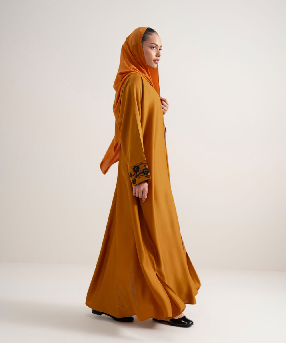 Women's Rust Embroidered Kimono Set