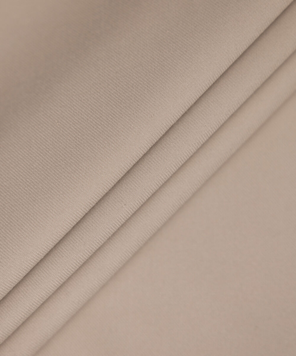 Men's Unstitched dark beige textured wash & wear Suit