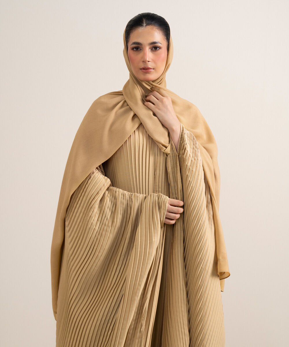 Women's Peach Kaftan Abaya Set