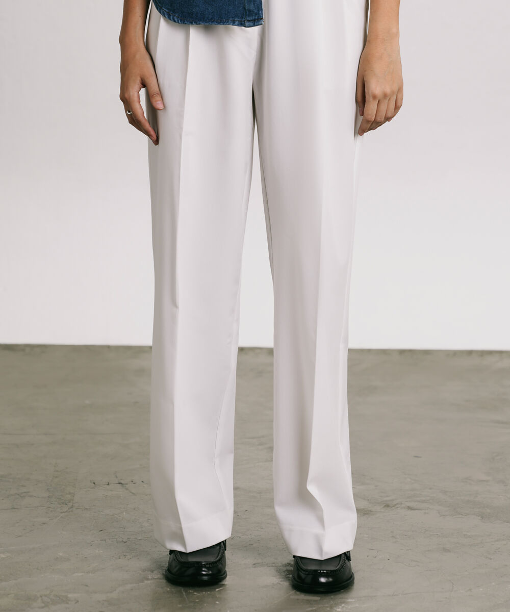 Women's Western White Tailored Wide Leg Trousers