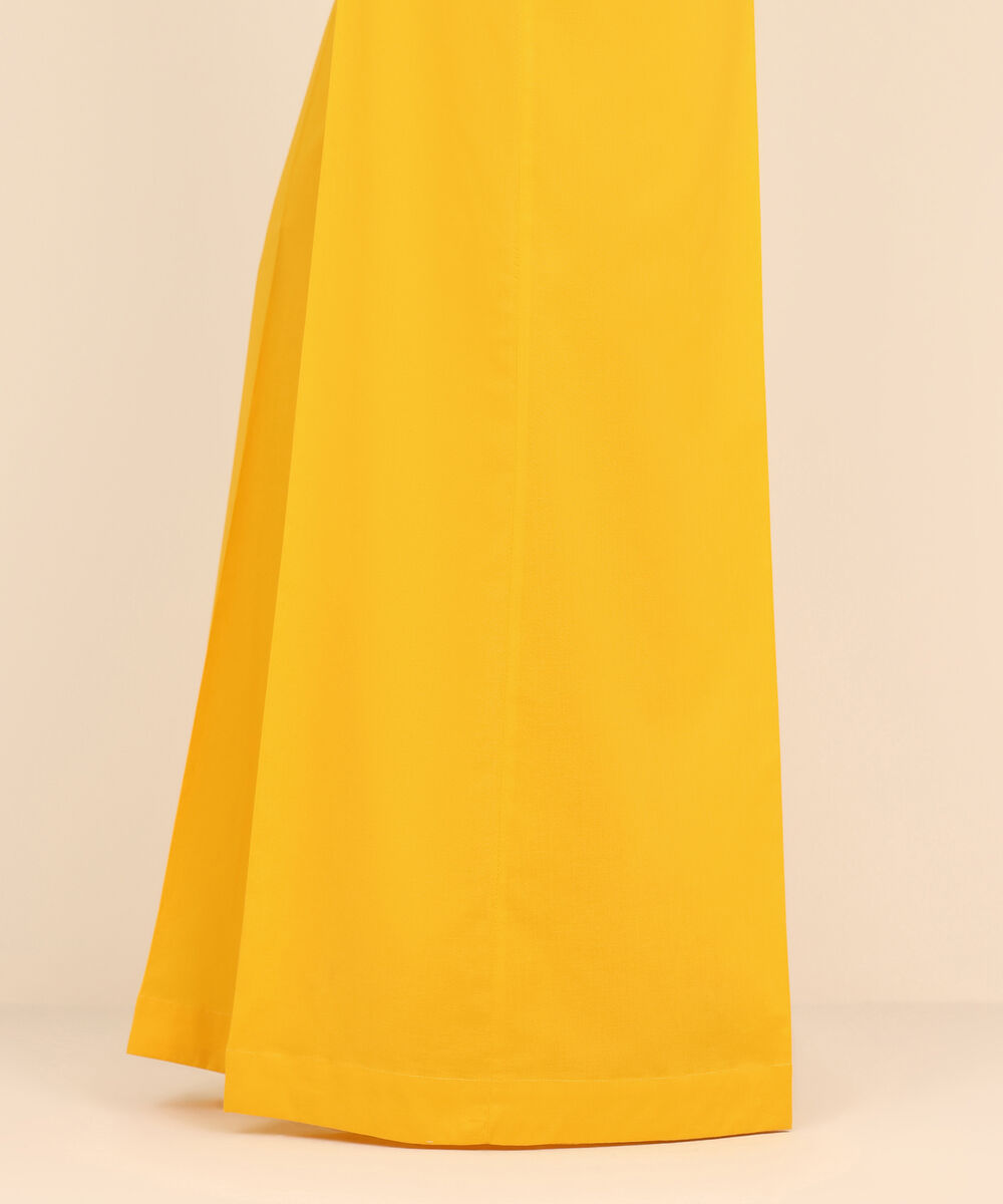 Women's RTW Cambric Yellow Dyed Flared Pants