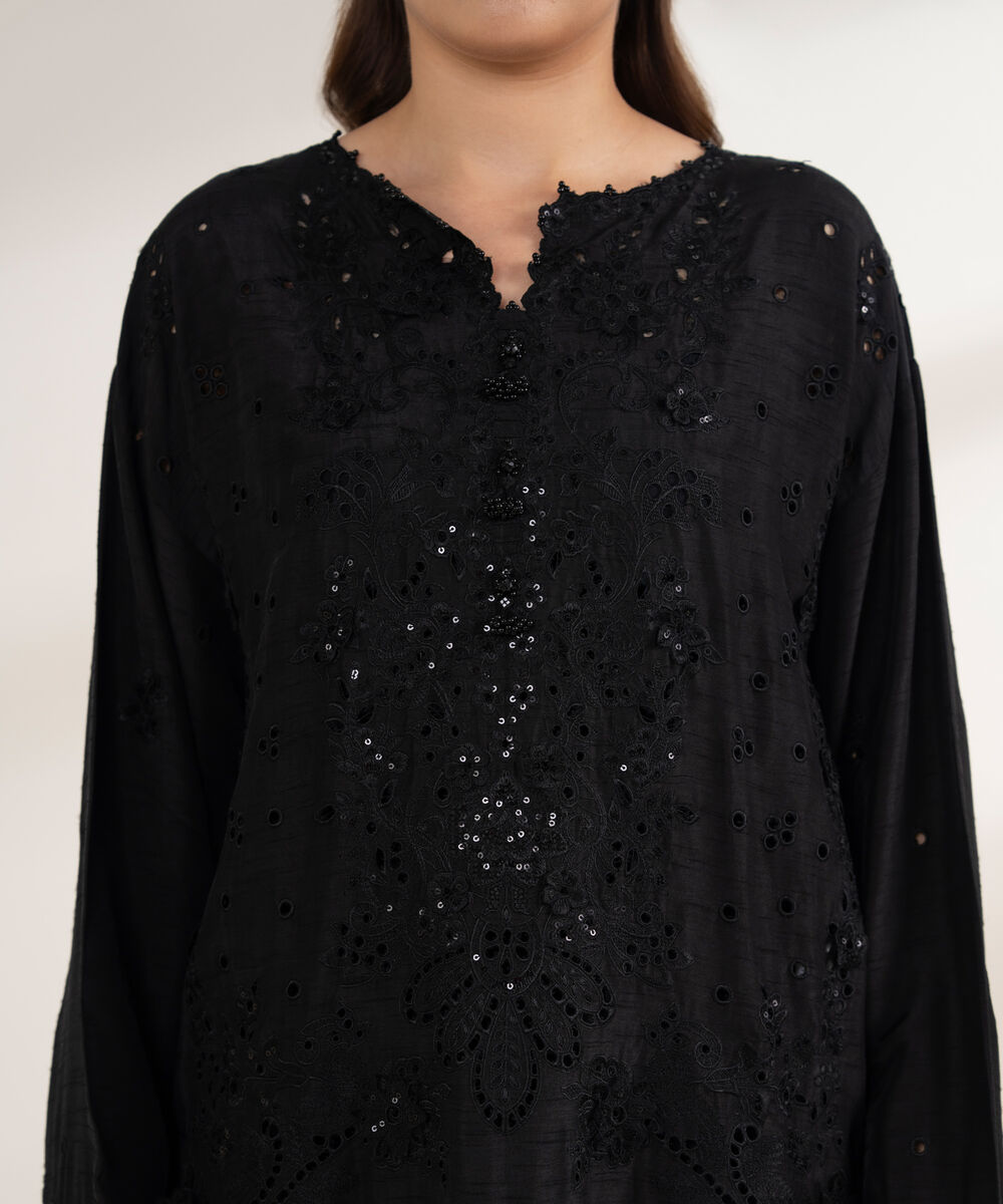 Women's Unstitched Viscose Raw Silk 3 Piece Suit