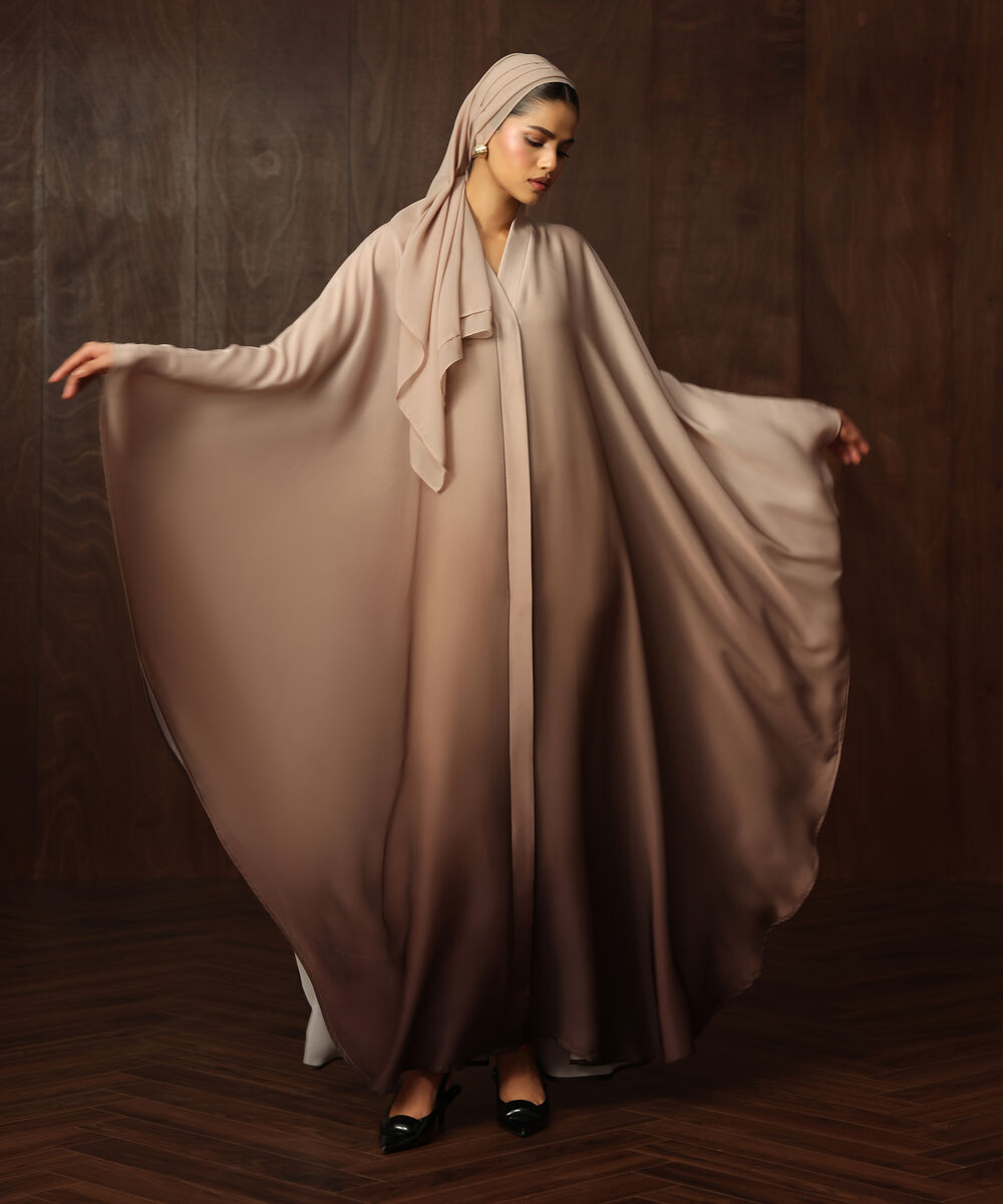 Women's Multi Gradient Kaftan Abaya Set.
