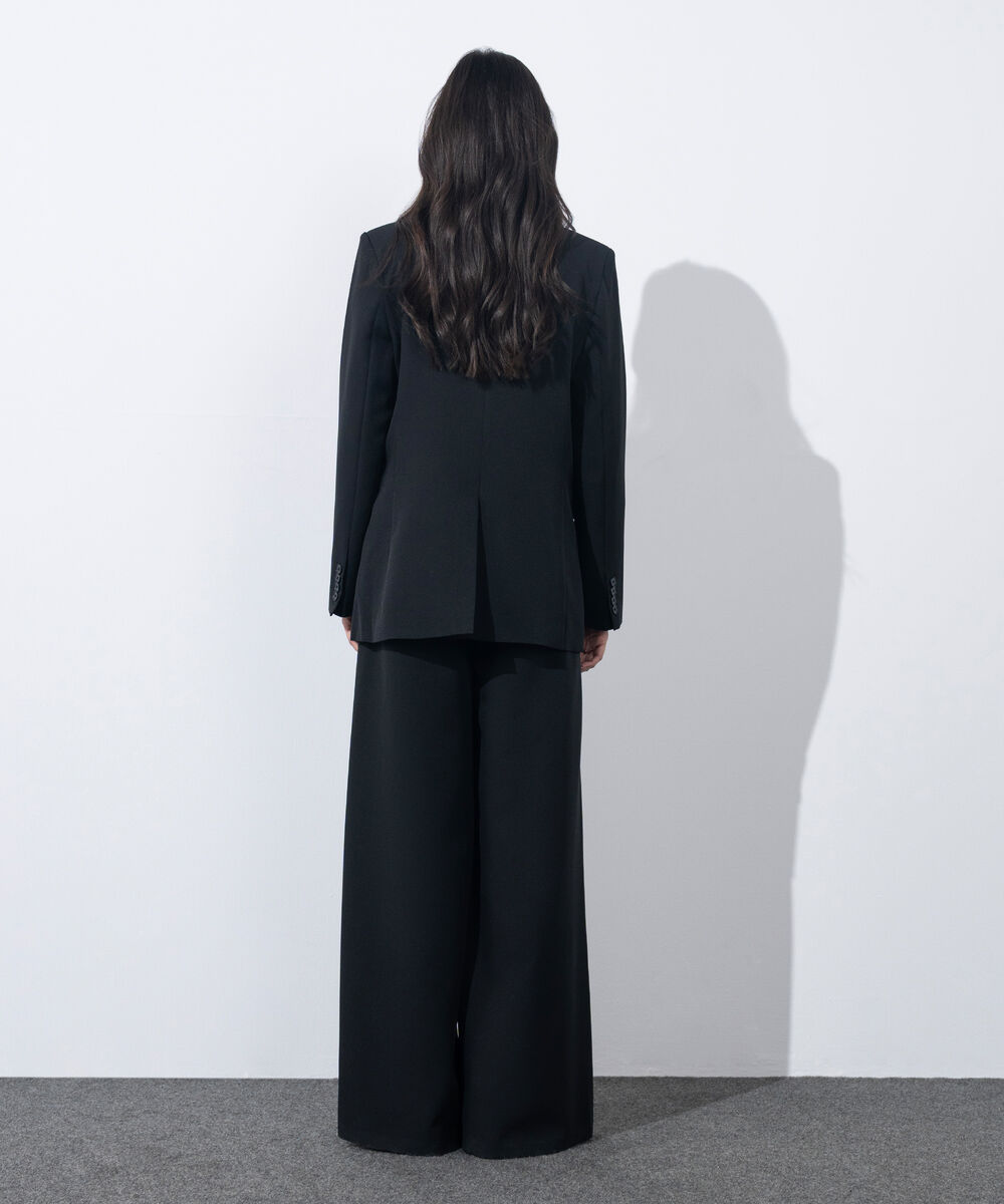 Women's Western Wear Black Loose Fit Double Breasted Blazer