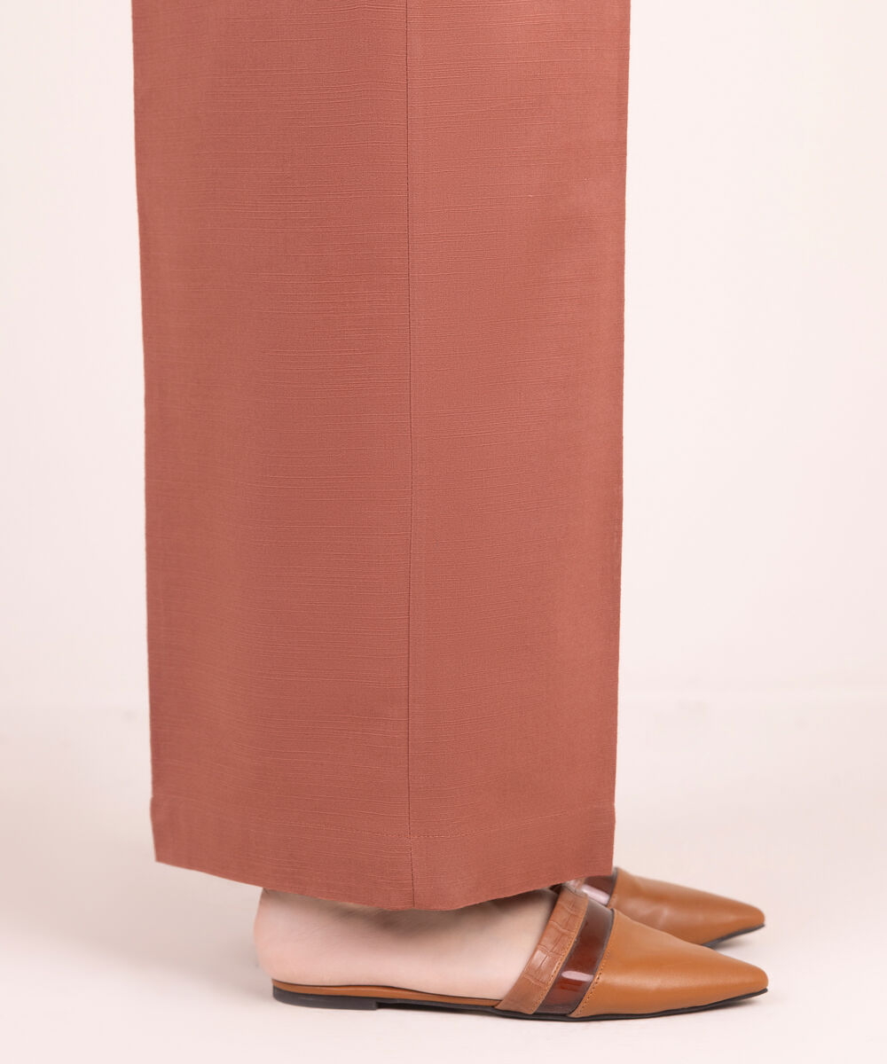 Women's RTW Khaddar Solid Brown Culottes