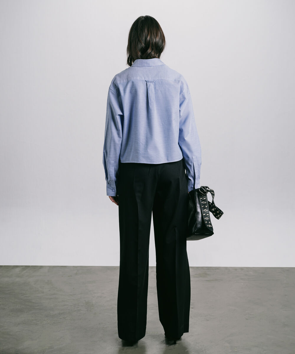 Women's Western Wear White Loose-Fit Oxford Shirt