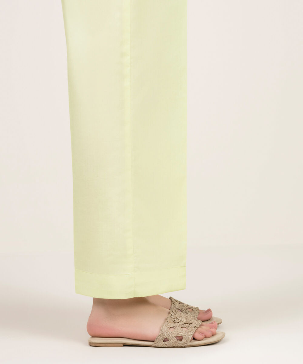 Women's RTW Cambric Solid Mint Green Culottes