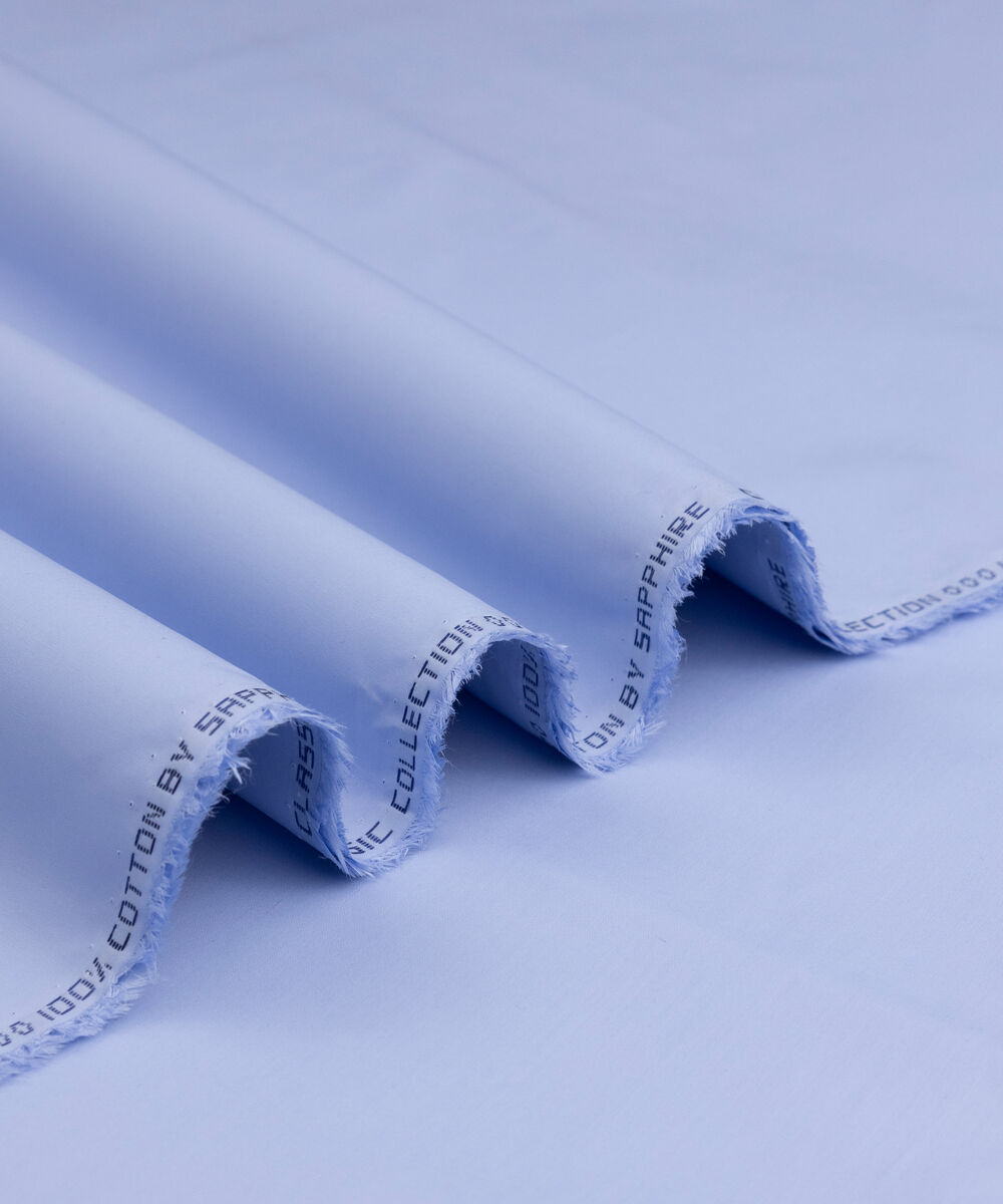 Men's Unstitched Two-Piece Sky Blue Premium Latha Suit