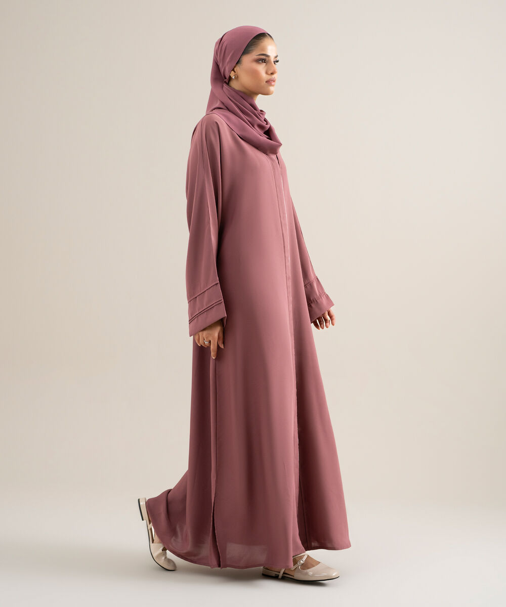 Women's Polyester Magenta Kimono Abaya Set