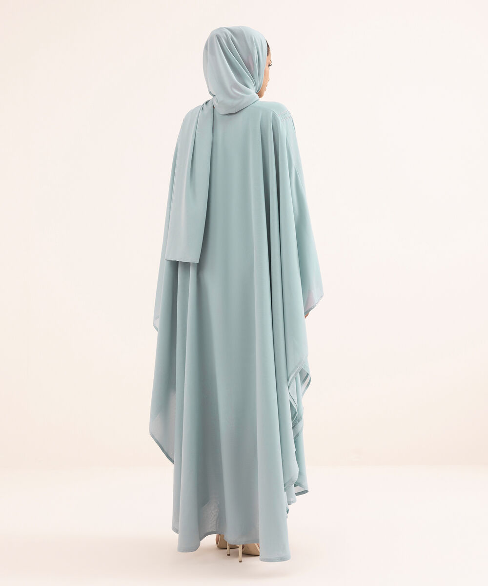 Women's Blue Nida Abaya Set