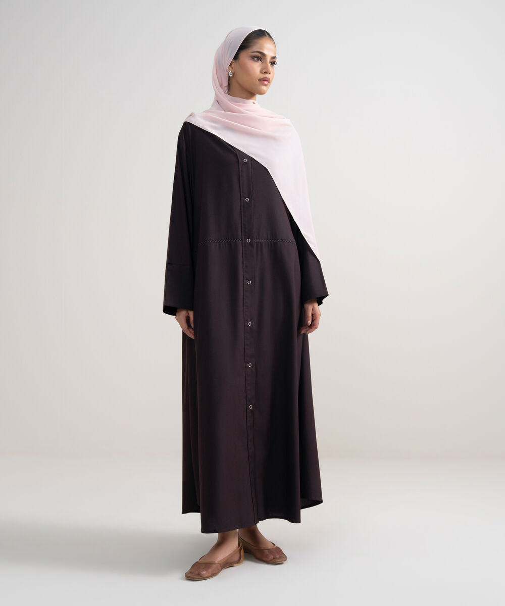 Women's Chocolate Brown Kimono Abbaya Set