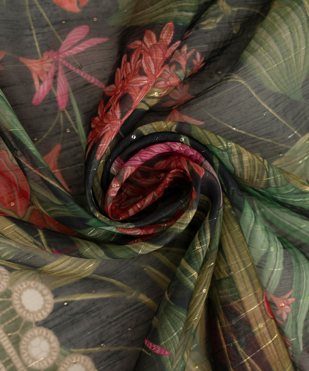 Women's RTW Manaar Black Printed  Dupatta