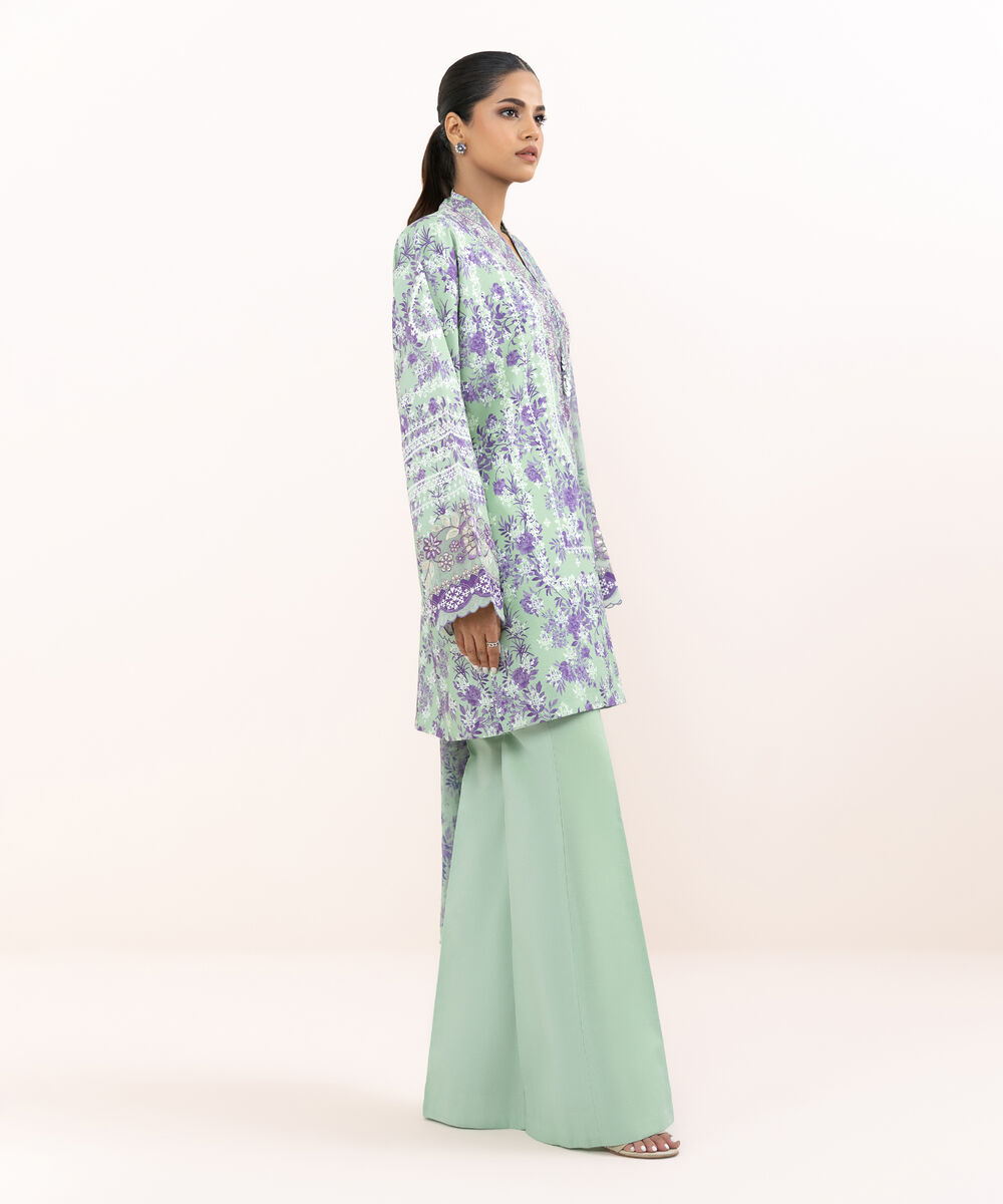 Women's Unstitched Cotton Viscose Printed Three Piece Suit