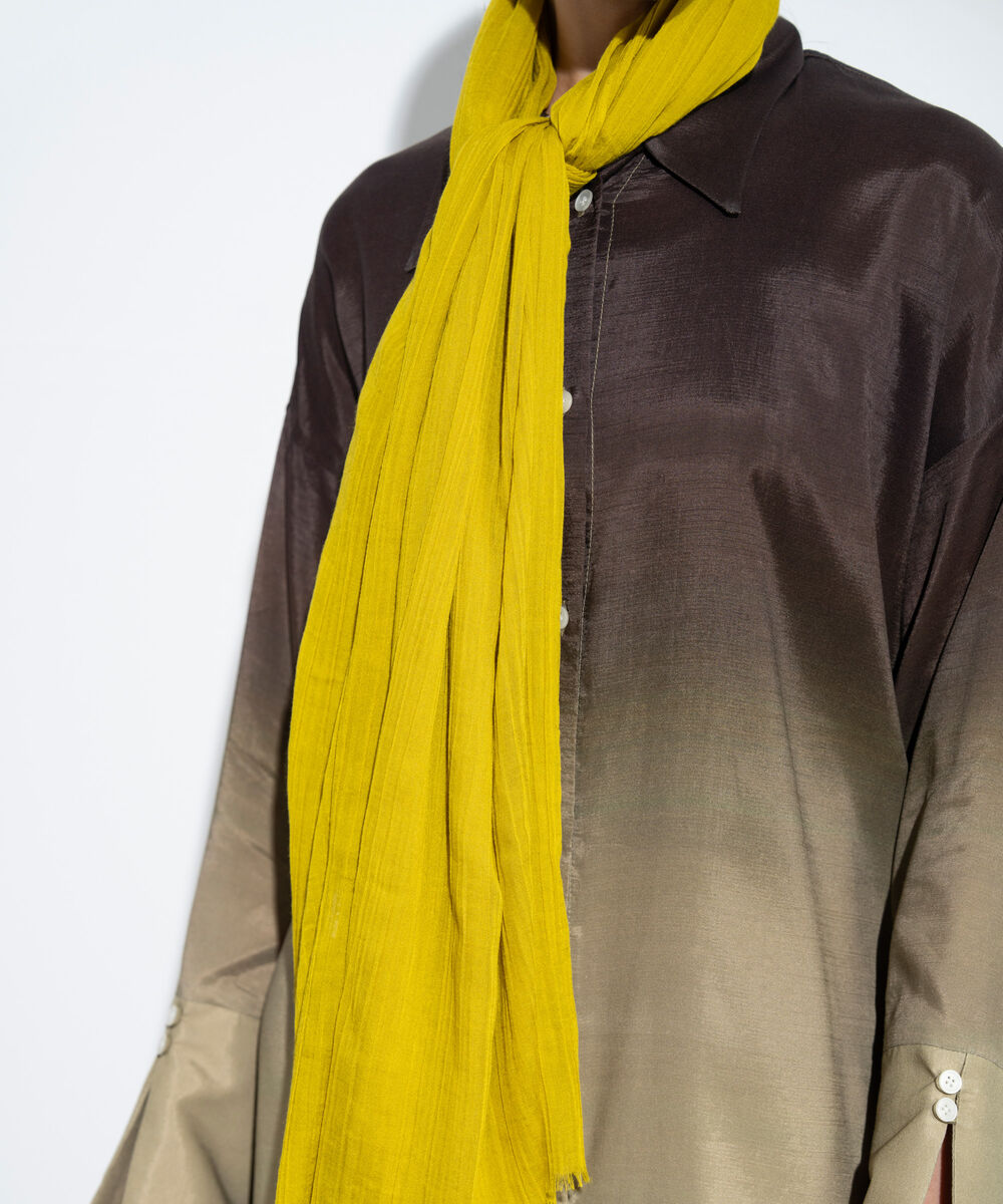 Women's Western Mustard  Textured Scarf