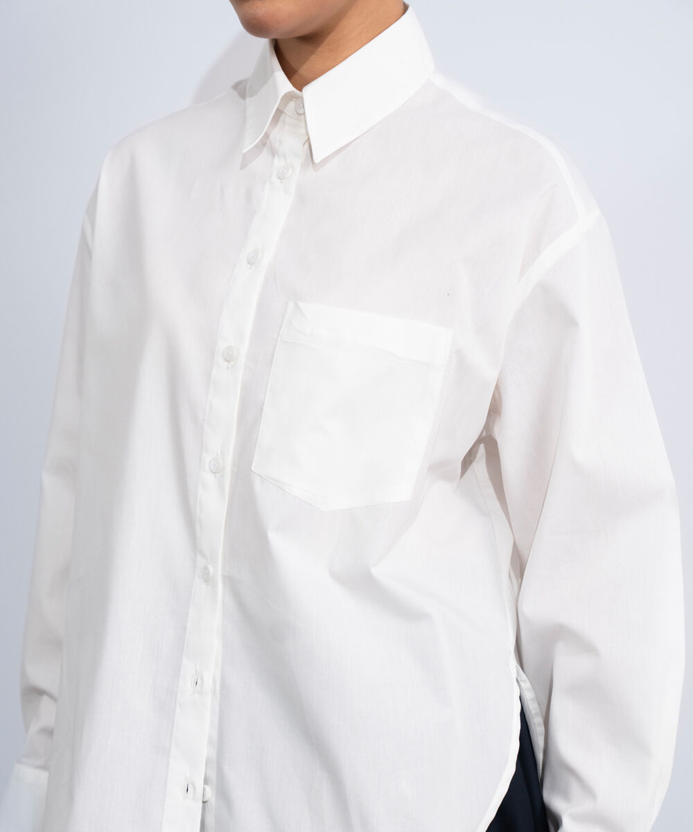 Women's Western White Relaxed-Fit Button Through Shirt