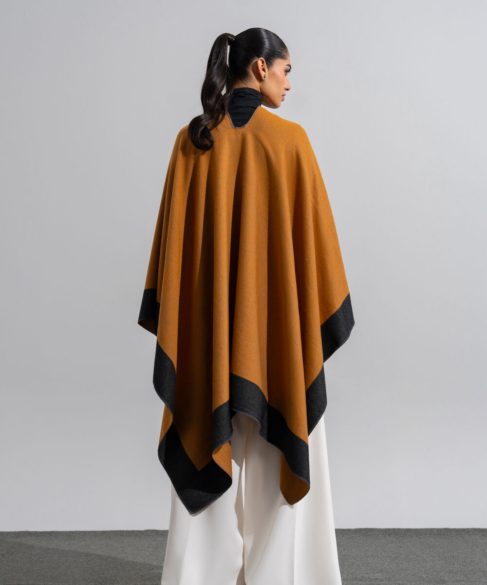 Women's Western Wear Rust Polyester Cape Shawl