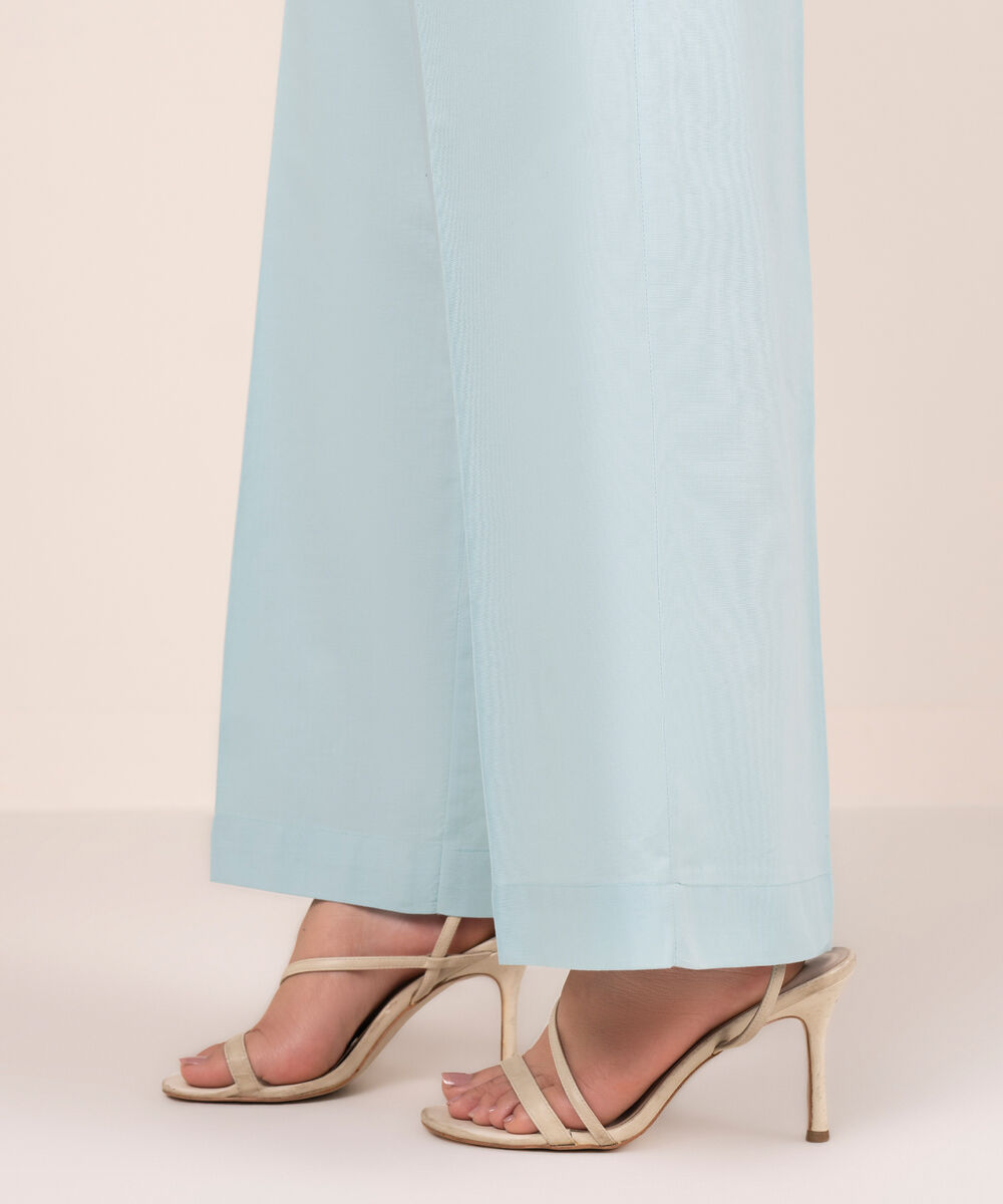 Women's RTW Cambric Solid Blue Culottes
