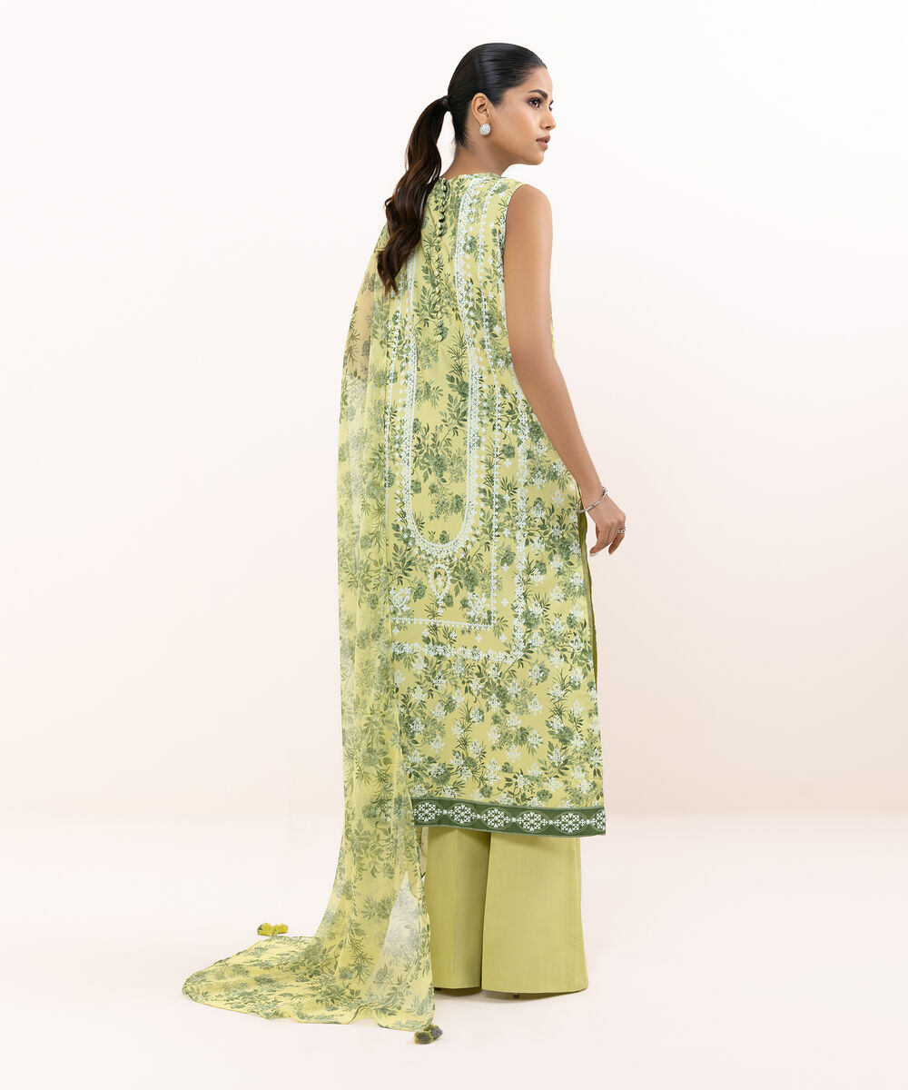 Women's Unstitched Cotton Viscose Printed Three Piece Suit