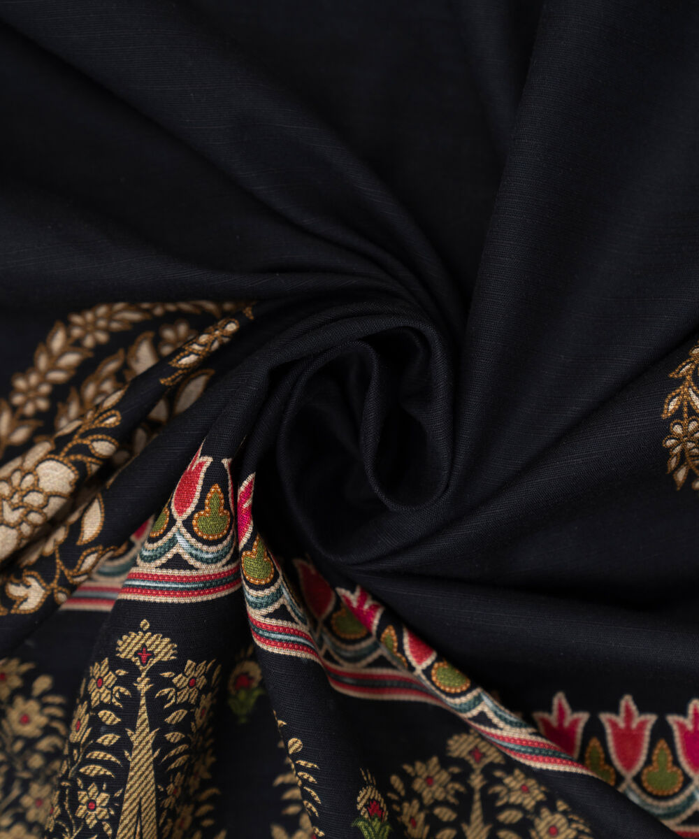 Printed Khaddar Black Dupatta