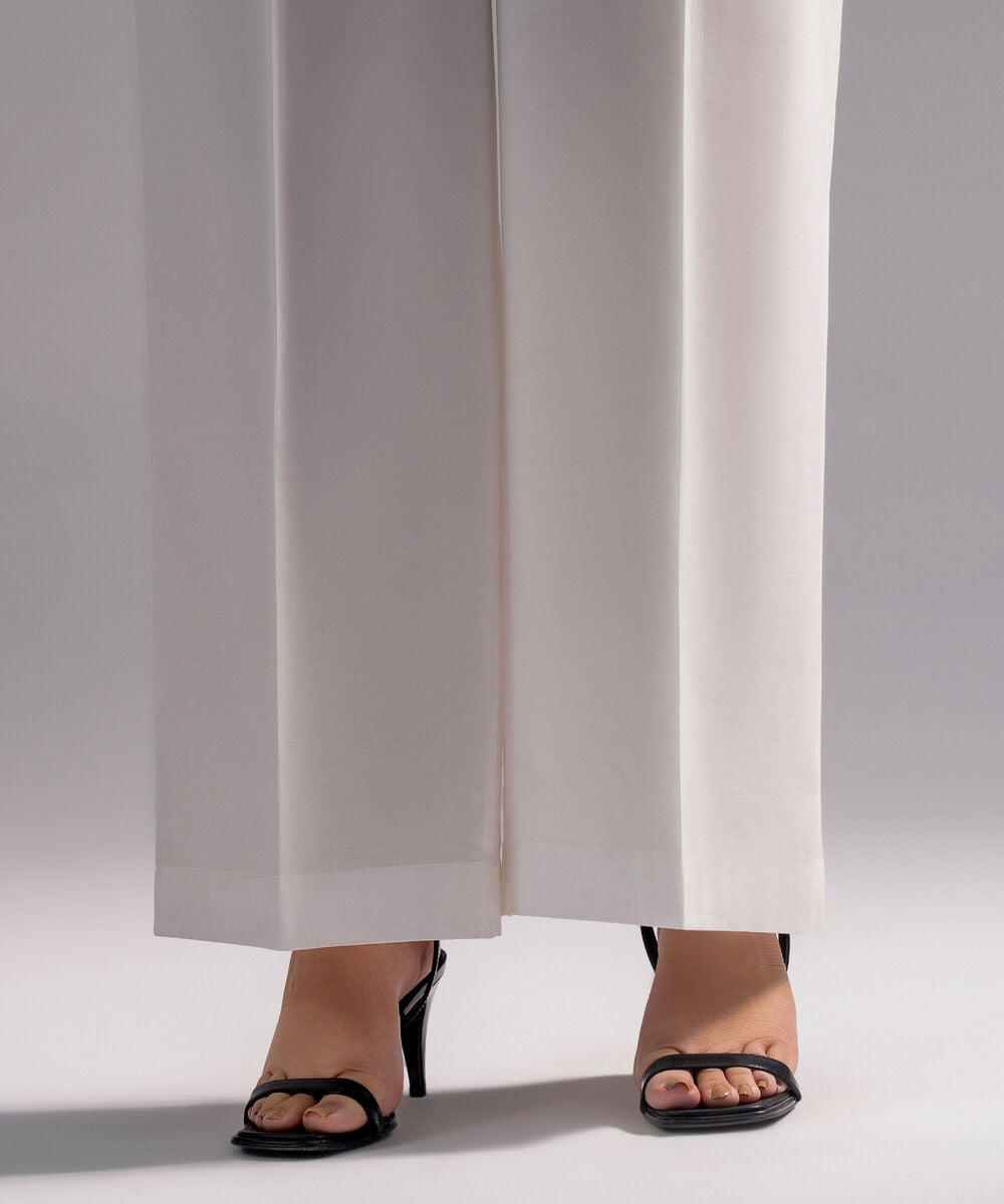Women's RTW Cambric Solid White Culottes