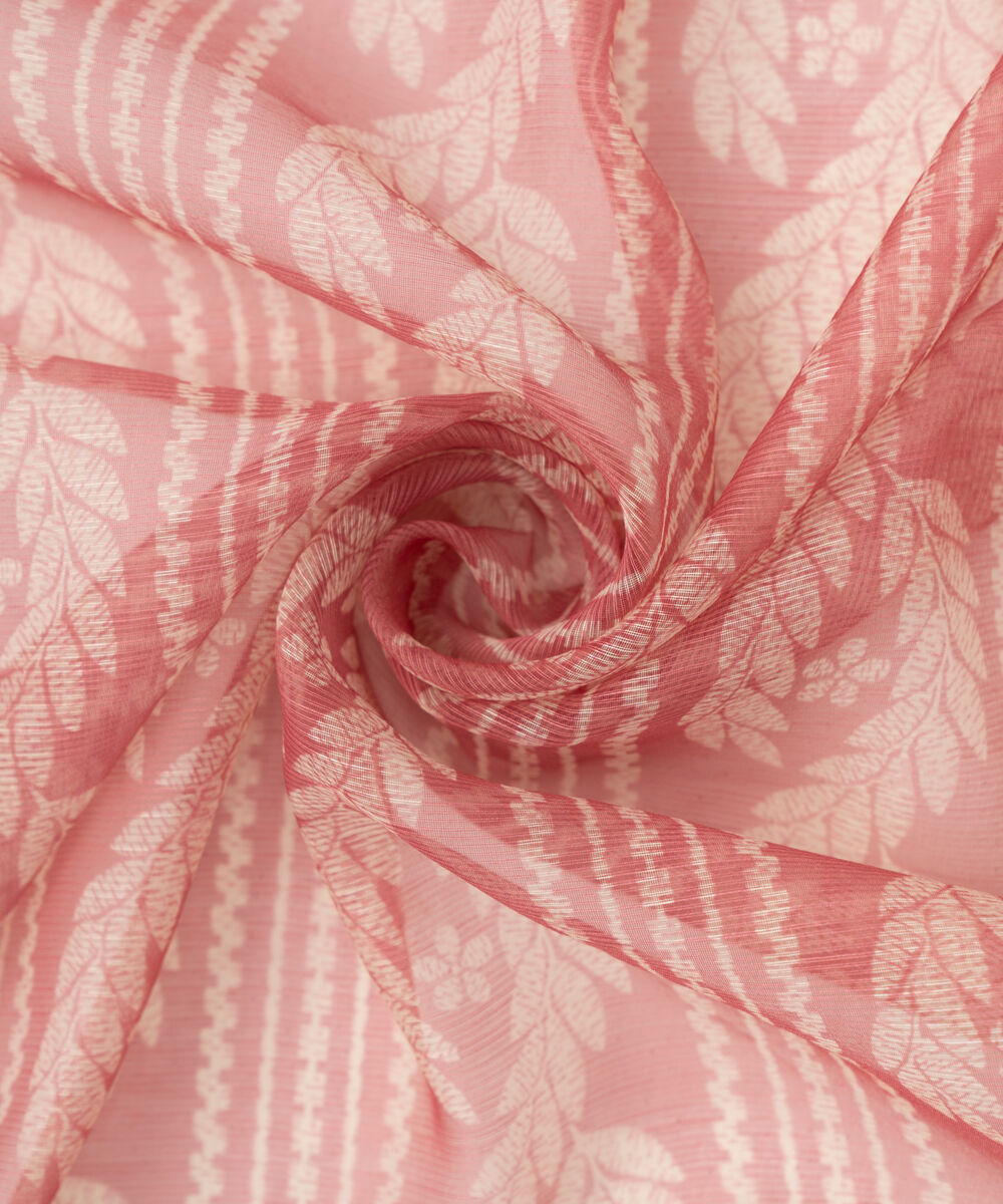 Blended Textured Karandi Printed Red Dupatta