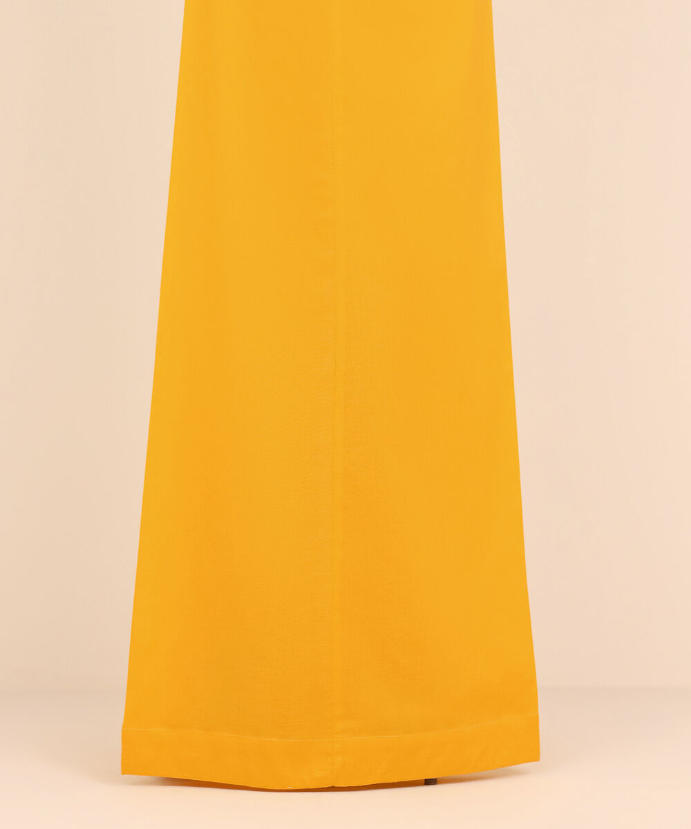 Women's RTW Cambric Yellow Dyed Flared Pants