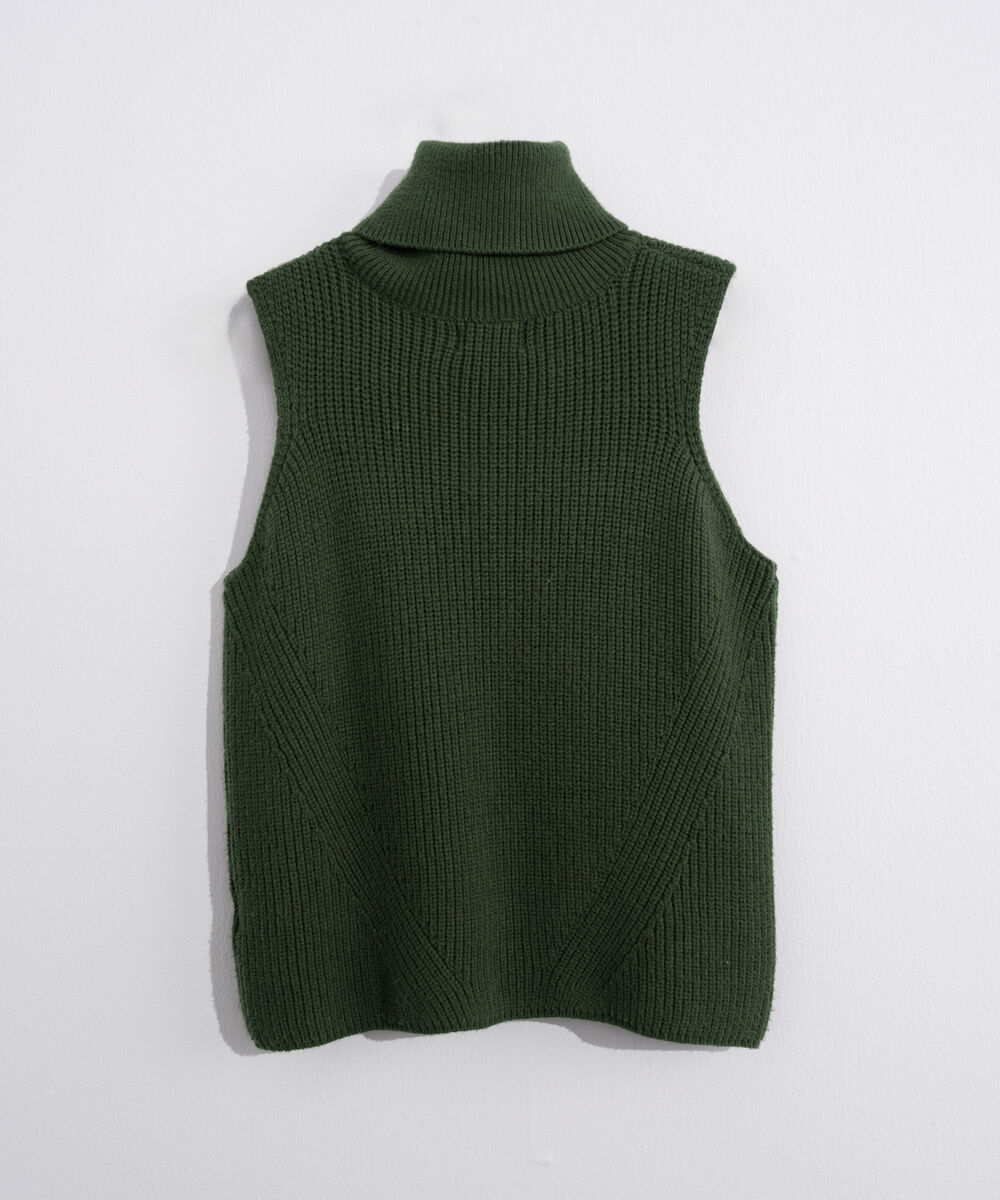 Women's Western Wear Olive Green Turtle Neck Ribbed Sweater