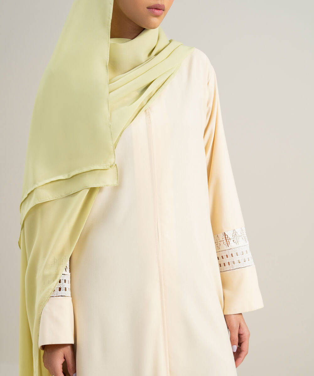 Women's Polyester Yellow Regular Abbaya