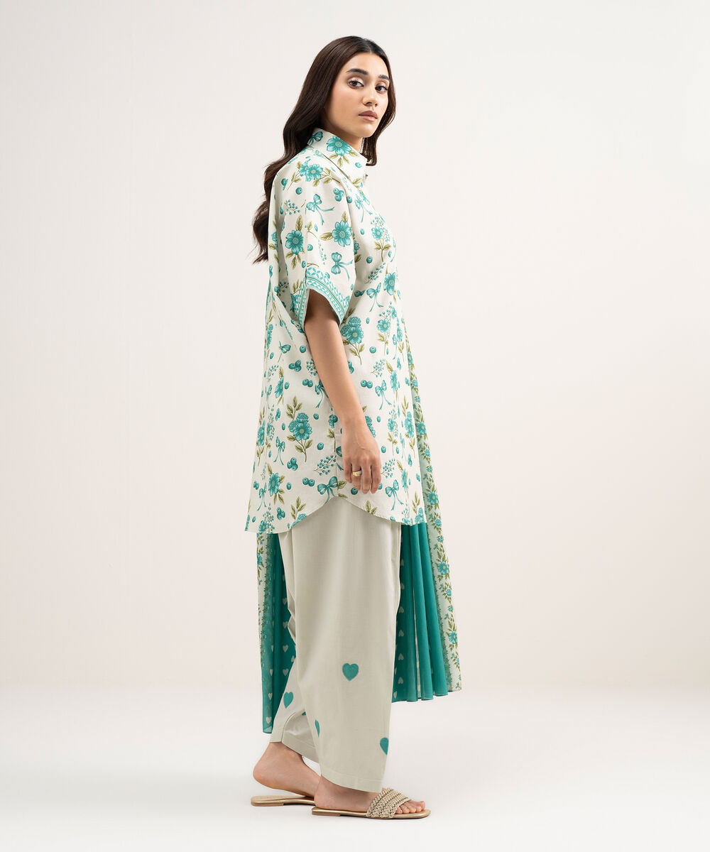 Women's Unstitched Lawn Printed Multi 2 Piece Suit