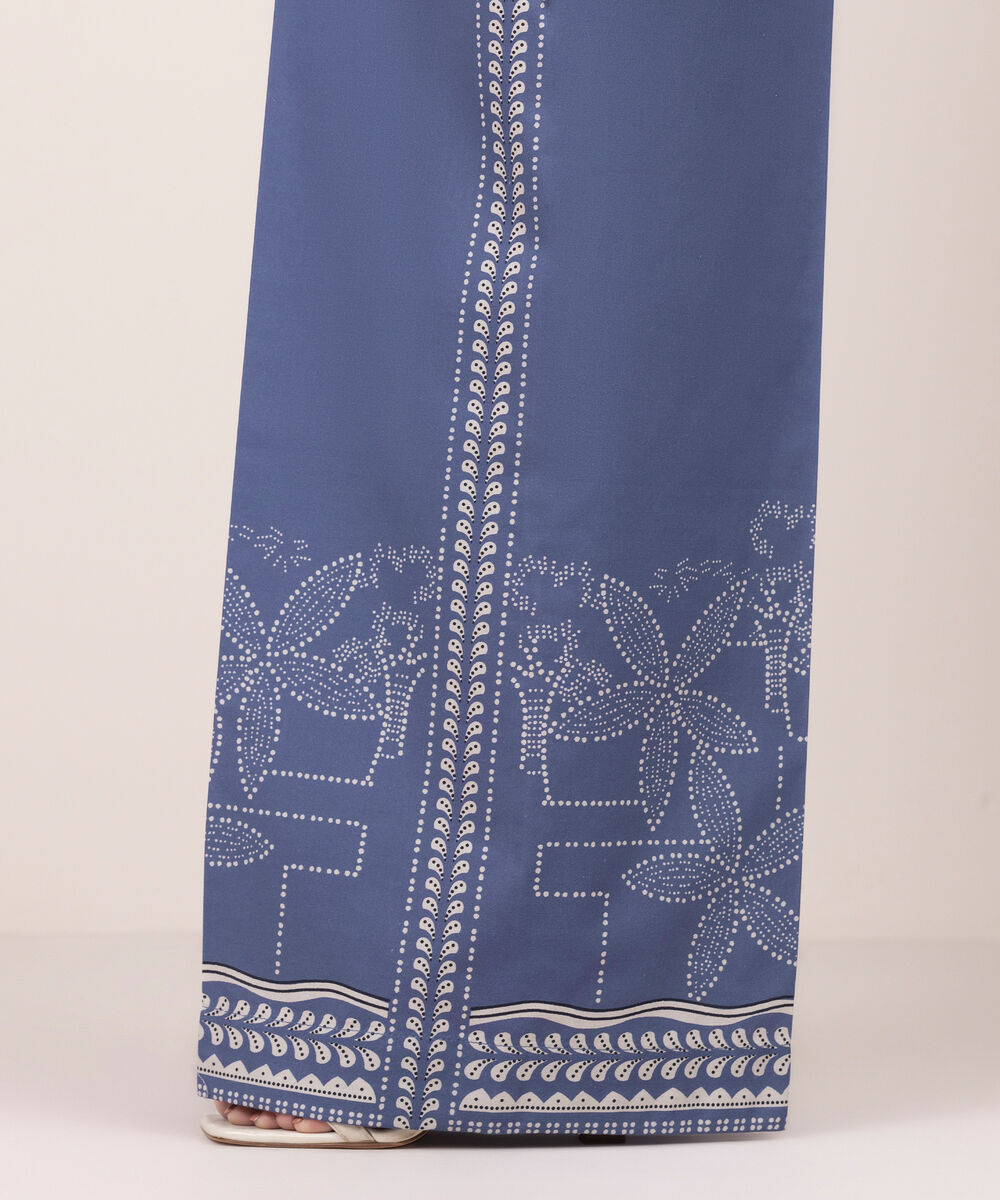 Women's RTW Lawn Printed Blue Culottes