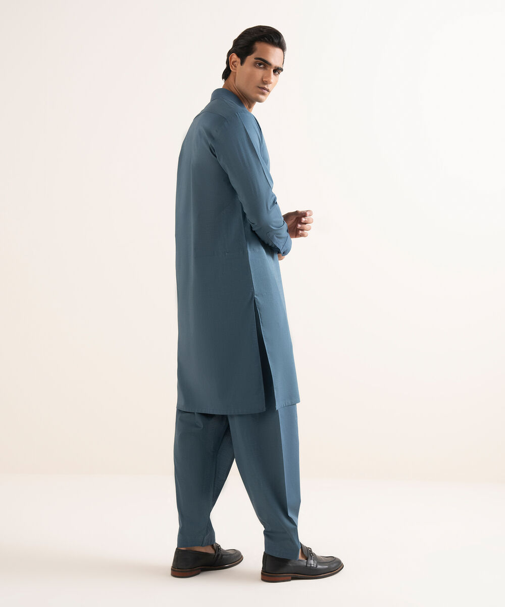 Men's Stitched Premium Cotton Grey Suit